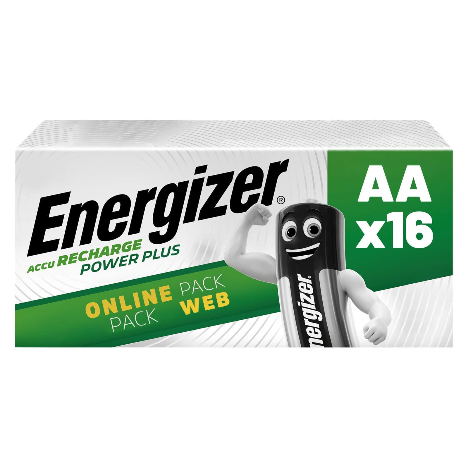 Energizer Rechargeable Battery AA Pack, Recharge Power Plus, 16 Pack, Rechargeable Battery AA -