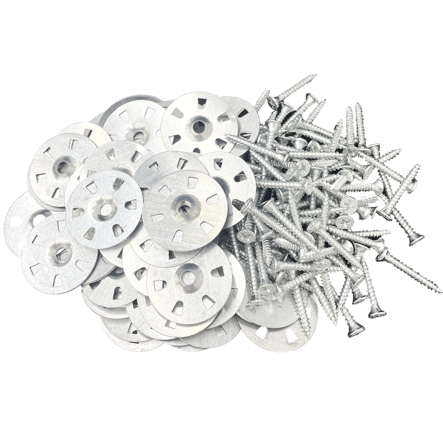 200 PCS Tile Backer Board Screws and Washers Kit, 3.5x30mm Backer Board Screws with 35mm Metal Washers, Easy Fix Screw and Washer Set for Insulation and Backer Board Installation