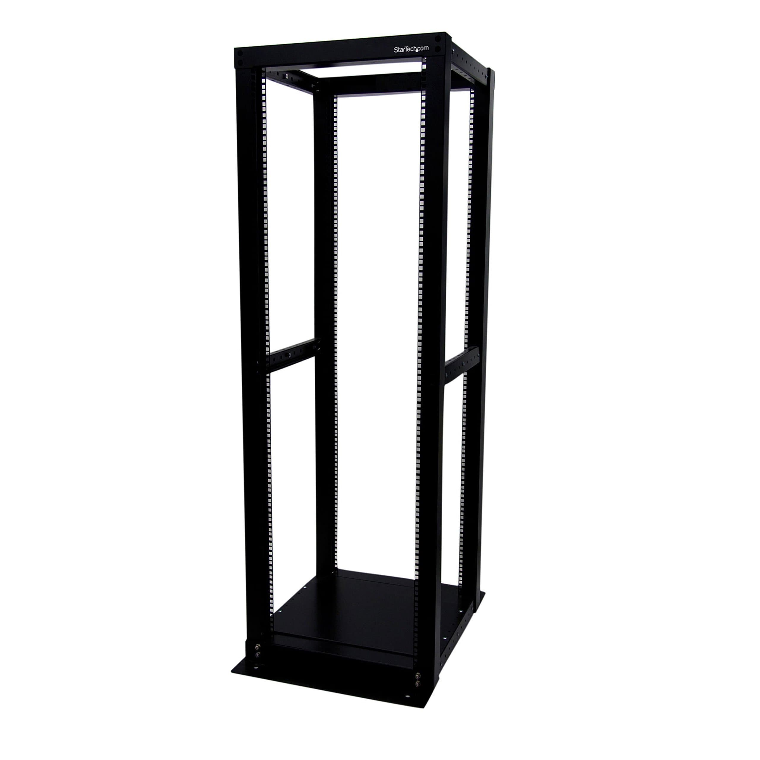 StarTech.com 36U Heavy Duty Open Frame Server Rack - 1000lbs Weight Capacity - 4 Post Adjustable Depth (18.3" to 39.2") Network Equipment Rack (4POSTRACK36) Black