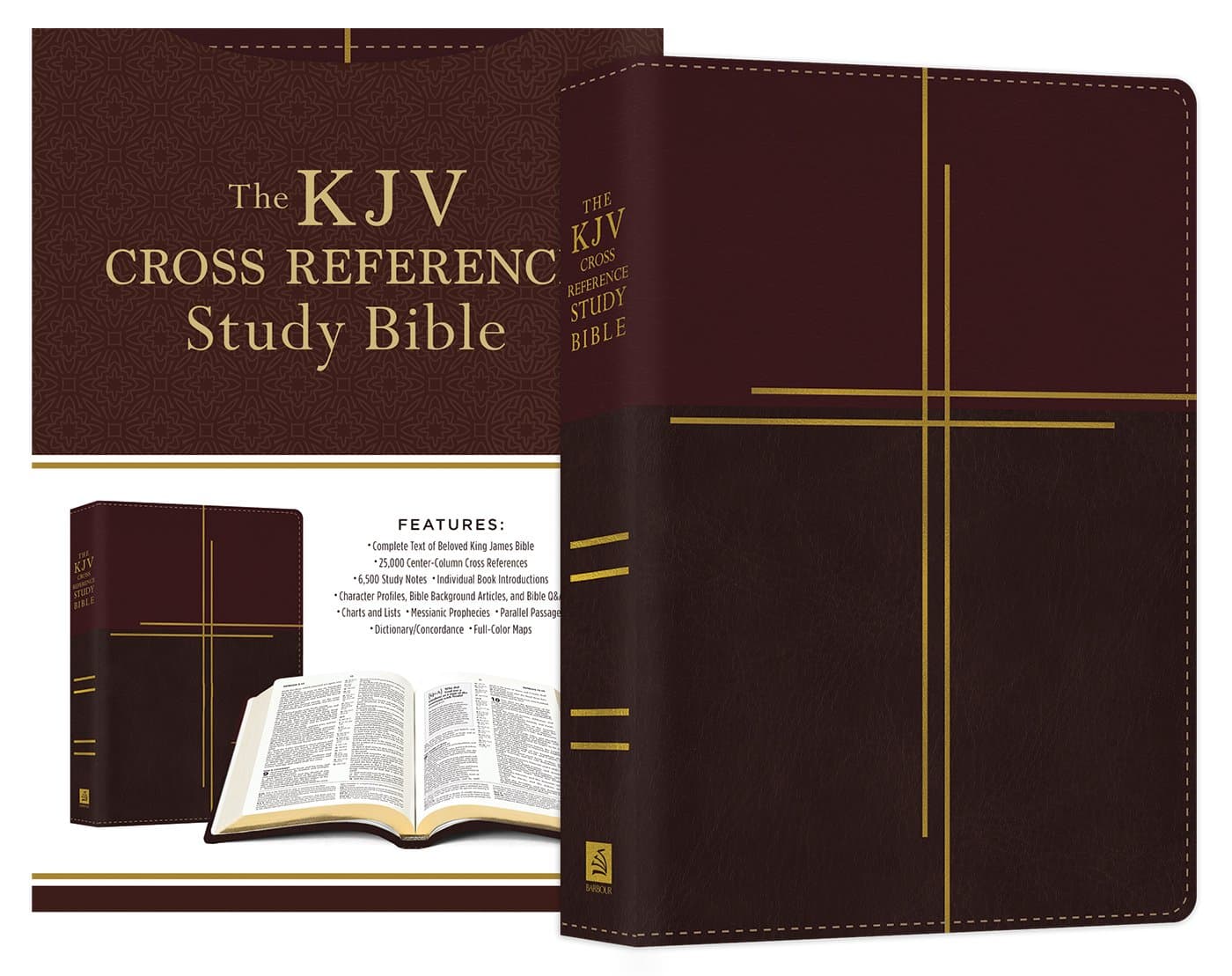 KJV Cross Reference Study Bible Compact [Mahogany Cross] Imitation Leather – August 1, 2018