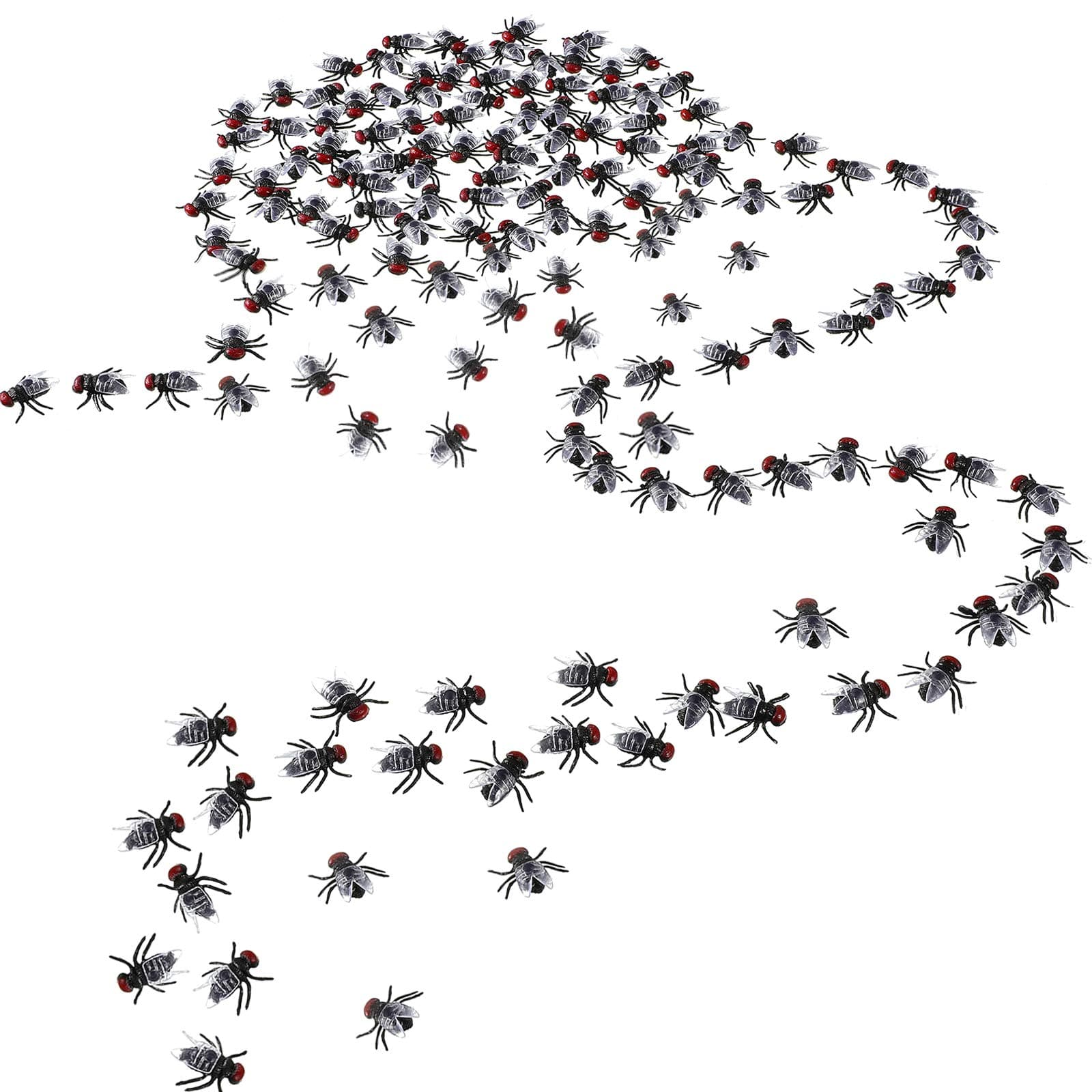 Gejoy 60 Pcs Plastic Flies Mini Realistic Fake Fly Bugs Bulk Graduation Prank Gift 2026 Pranks Trick Joke Bugs Simulated Insect for Joke Tricking Funny Graduation Party Supplies Course Teaching Prop