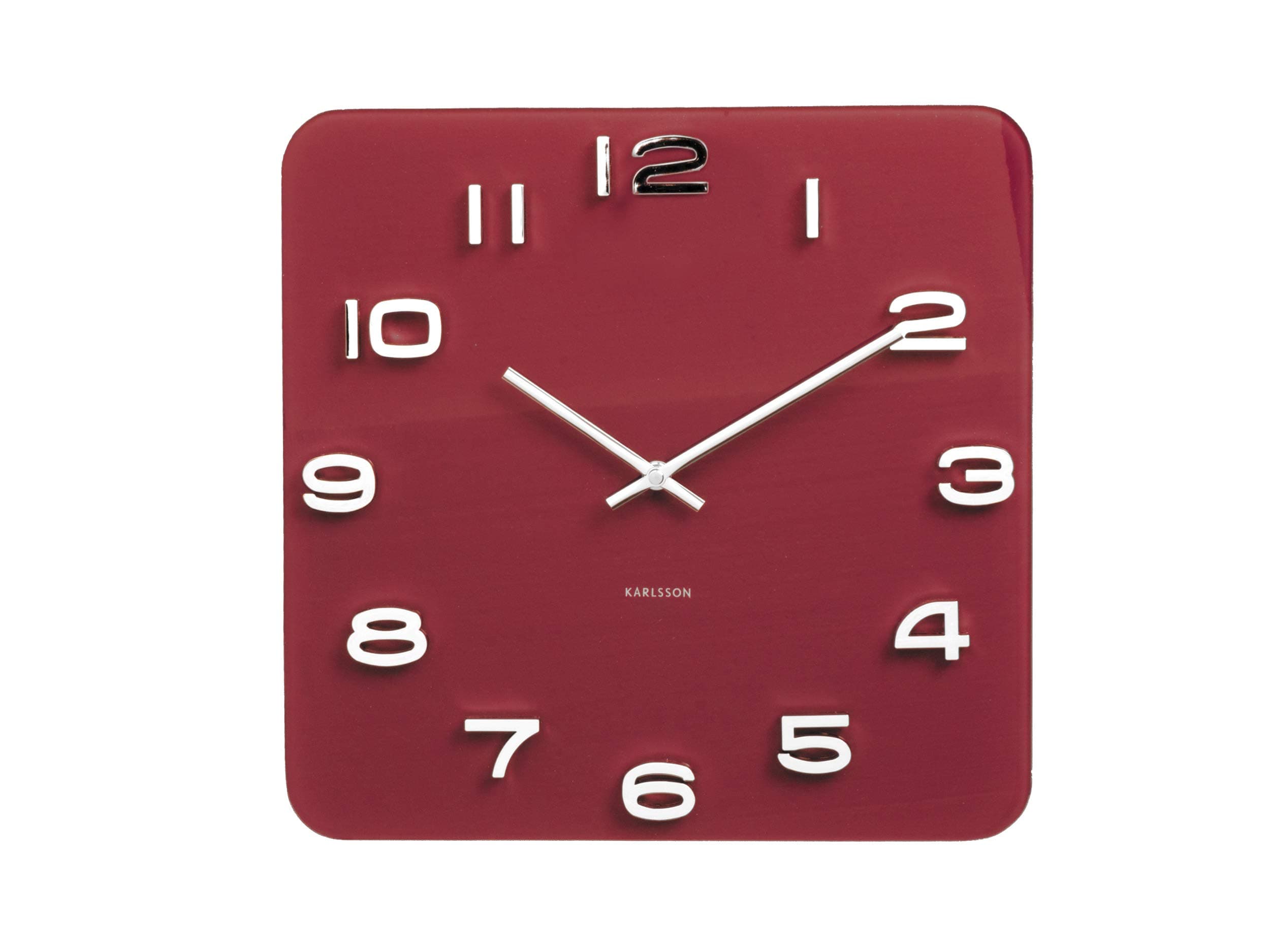 Karlsson, wall clock, Burgundy red, One Size
