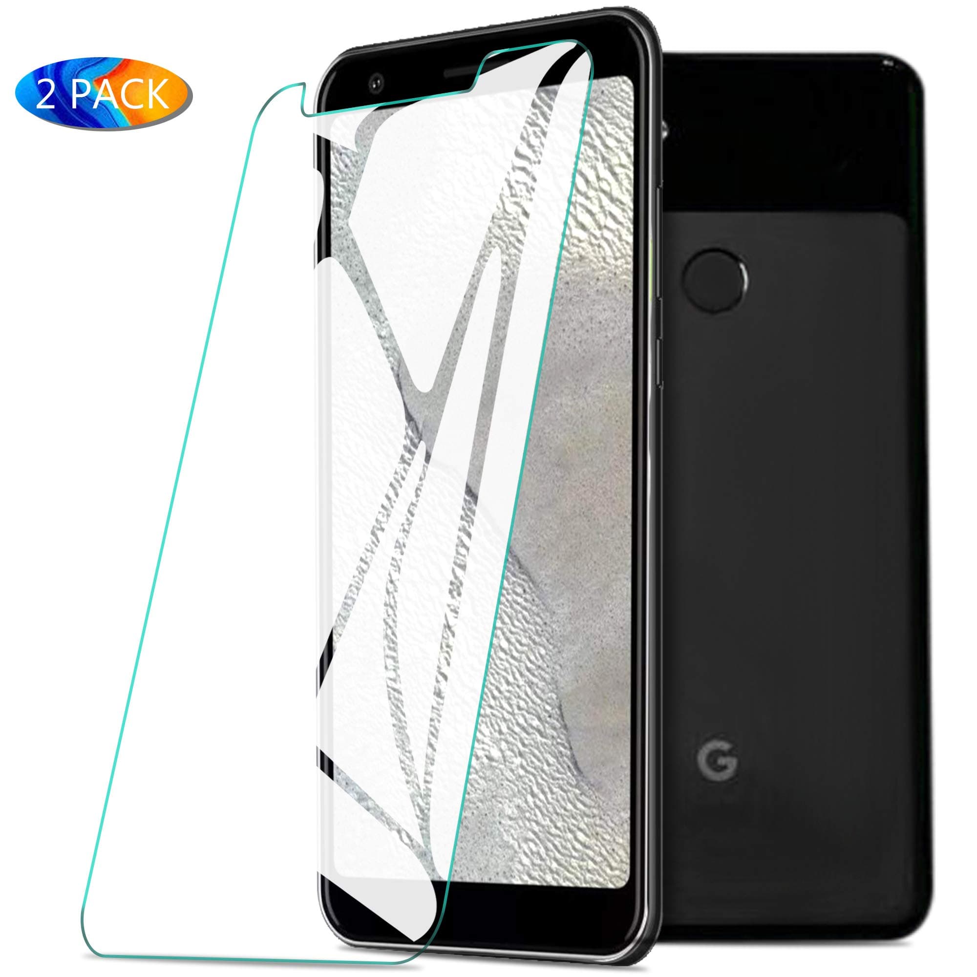[2 Packs] Google Pixel 3a XL Screen Protector, KuGi 9H Hardness HD Bubble Free Clear Tempered Glass Screen Protector for The Google Pixel 3a XL/Google Pixel 3 Lite XL 6.0 inch Phone (Crystal Clear)