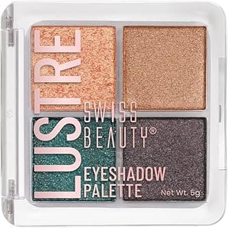 Lustre Eyeshadow Palette | 4 Highly Pigmented Shades in Matte & Shine |Long-Lasting | All Skin Types | Shade- Party All Night, 5gm
