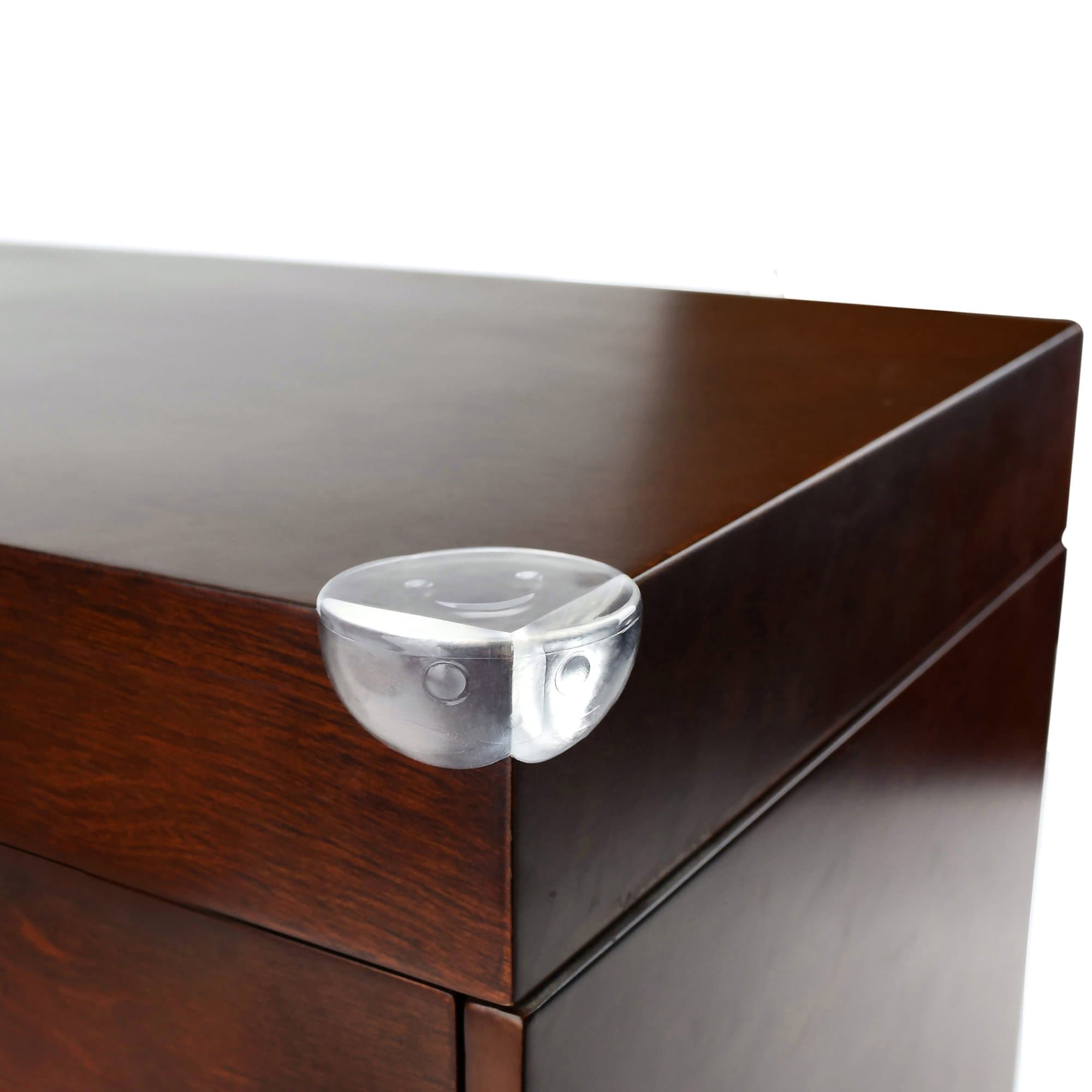 Honeypie: 8 pcs Premium Table Corner Guards - Clear Smile Design | Protect your baby with child proof table cushion bumpers | Bonus Cabinet Locks Included