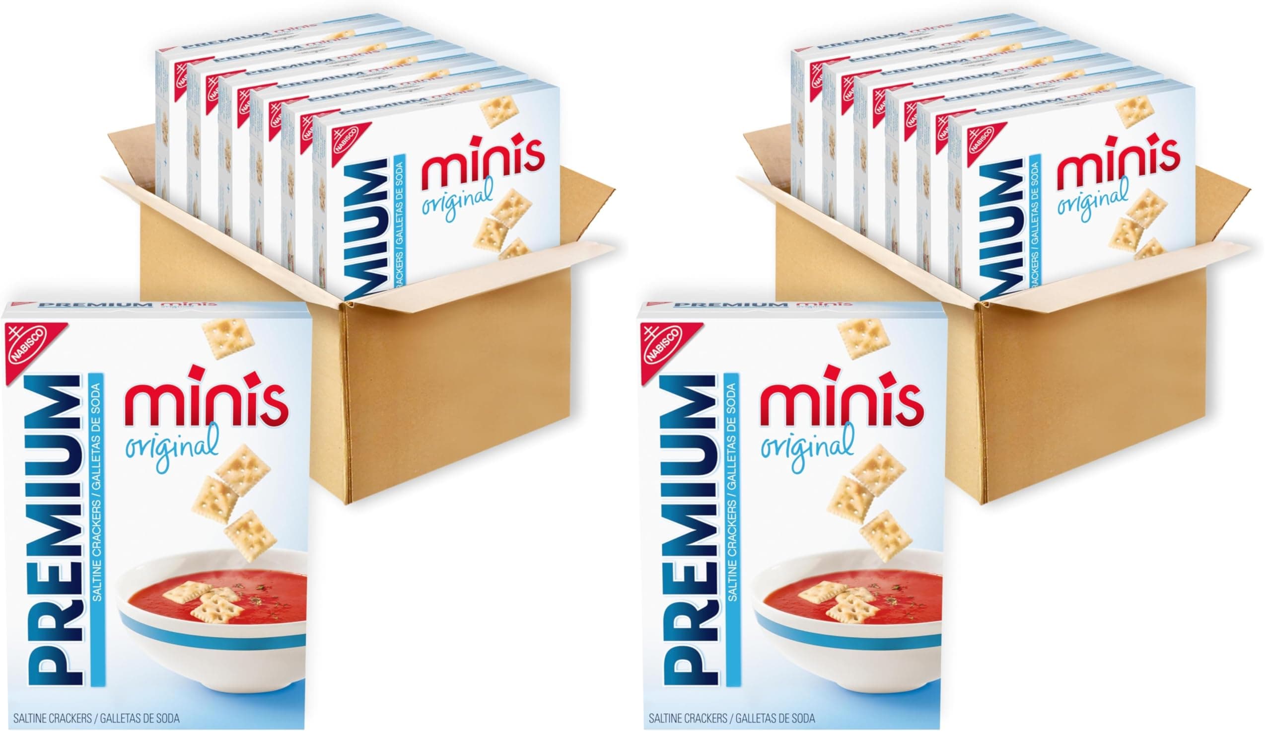 Premium Original Mini Saltine Crackers, 6-11 oz Boxes (Pack of 2)