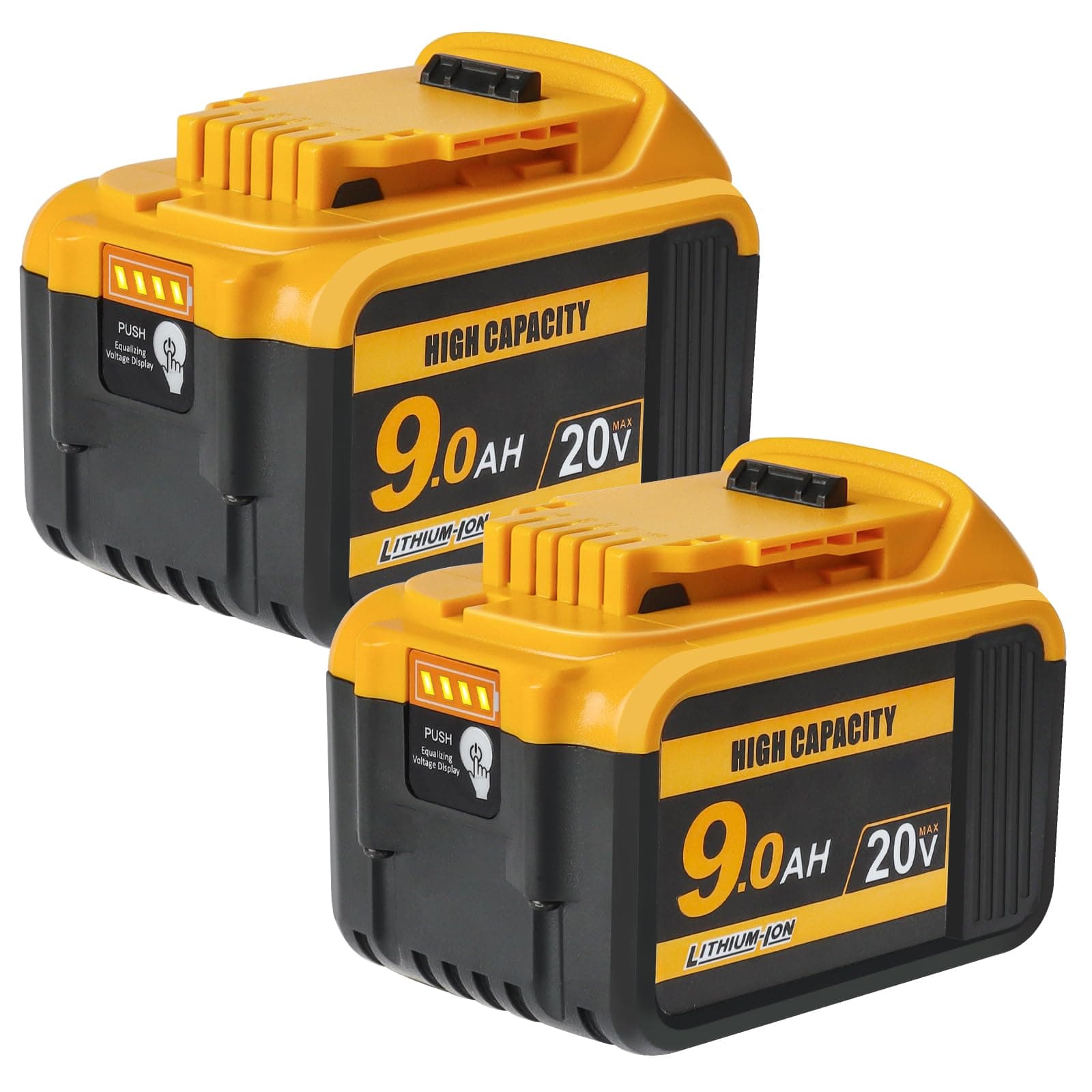 2 Pack 20V 9.0Ah Battery Compatible with Dewalt 20V Battery Replacement for Dewalt 20V Cordless Tools(Not Made in Dewalt)