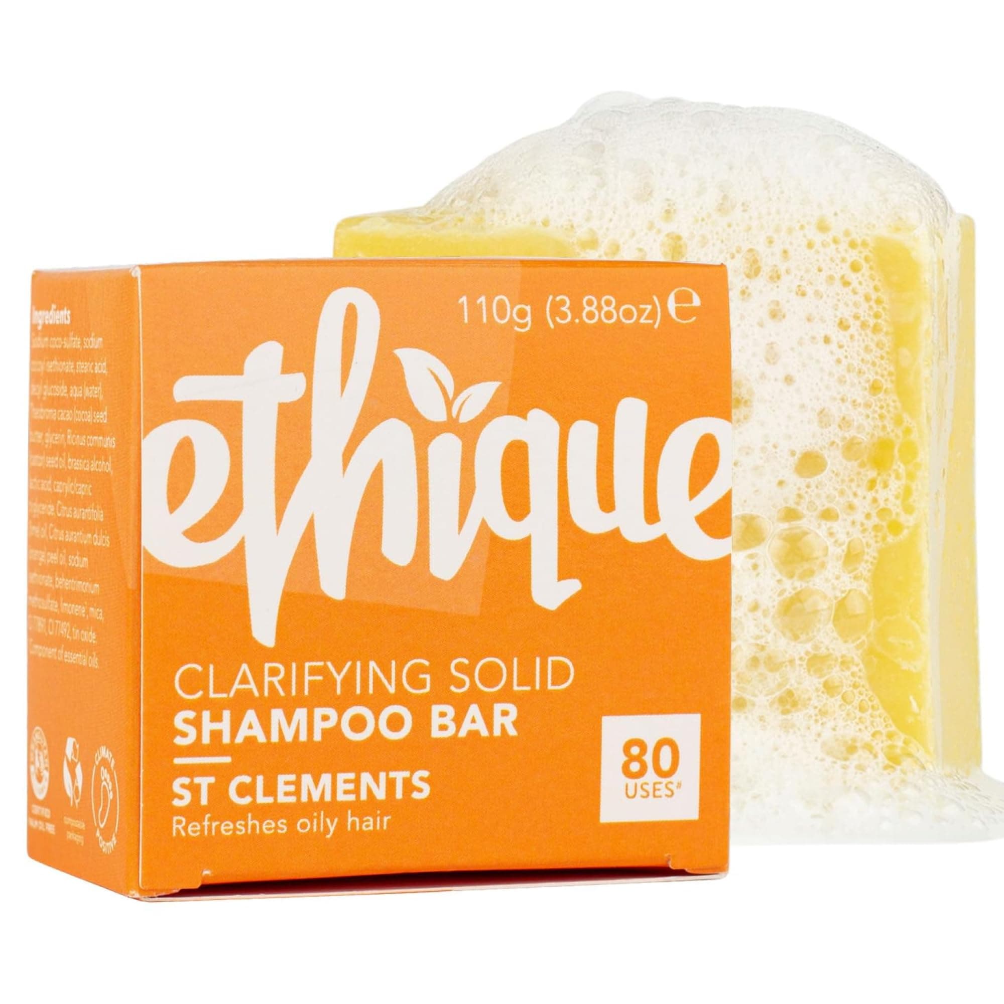 Ethique Eco-Friendly Solid Shampoo Bar for Oily Hair, St Clements 3.88 oz