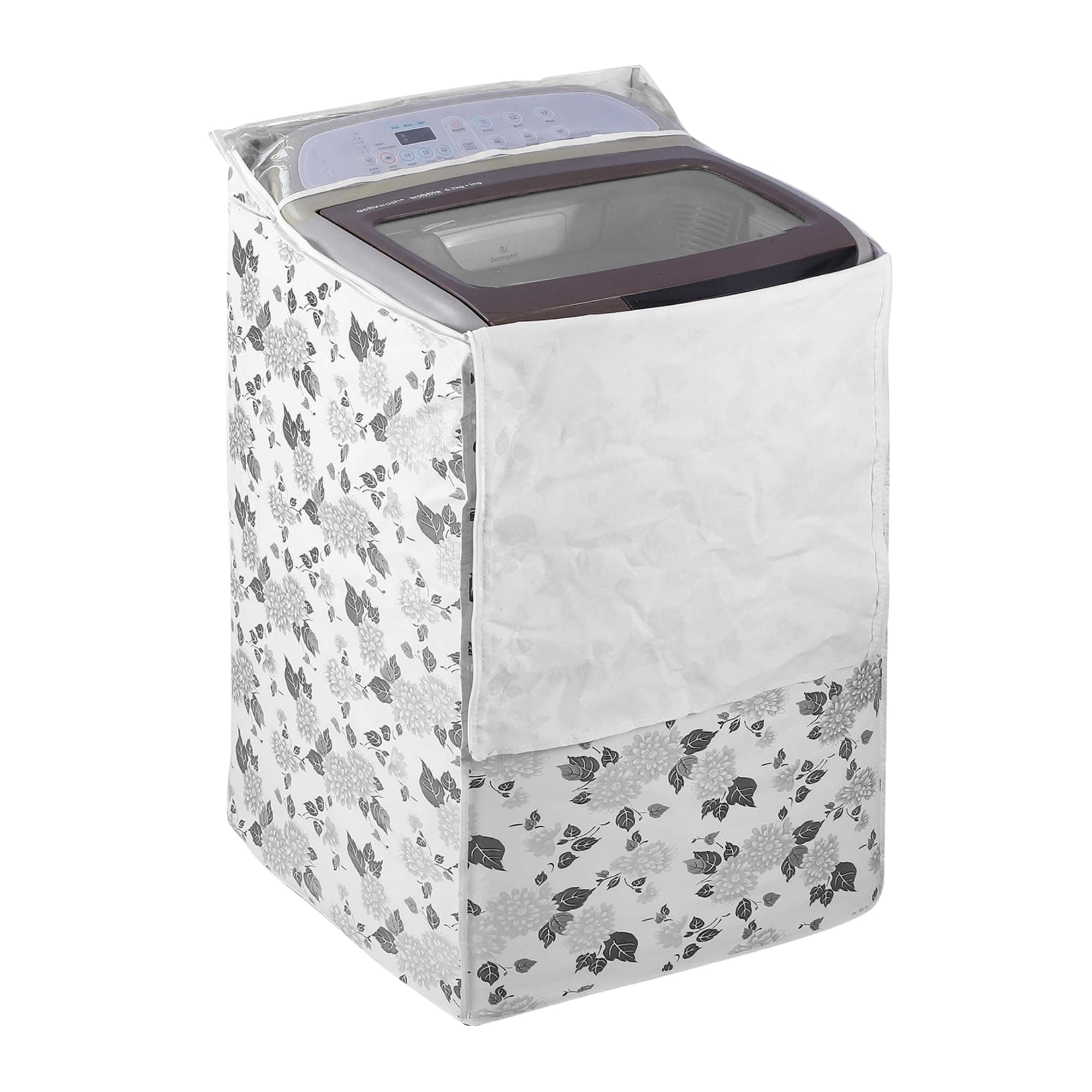 AMPEREUS® Top Load Back Panel Washing Machine Cover for 6 to 8 Kg (55Cm X 55Cm X 97Cm) – Waterproof & Durable Polyester Shield, Compatible with Samsung Top Load Washers (Black)