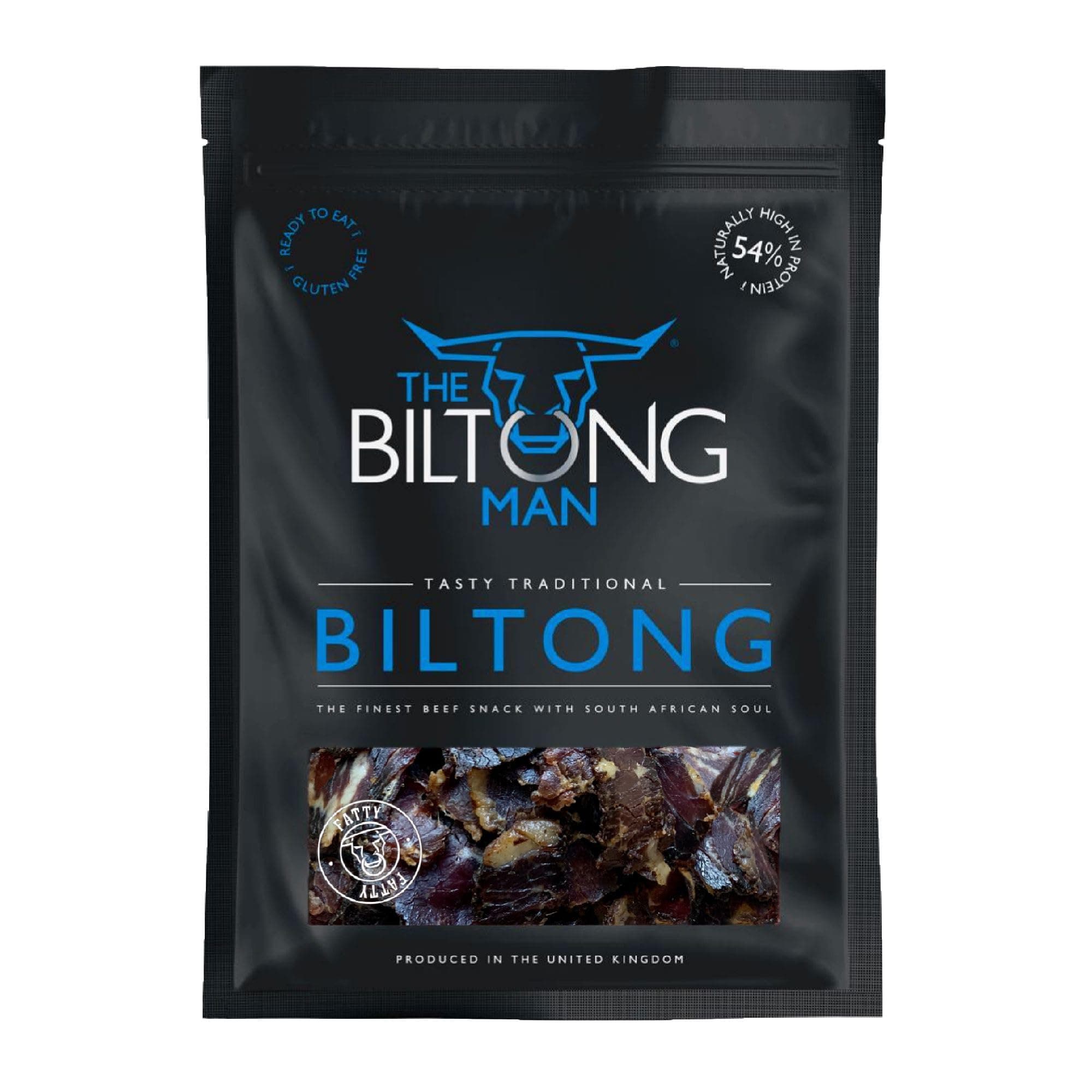 Tasty Traditional Fatty Beef Biltong - High-Protein Dried Beef Snack, 250g