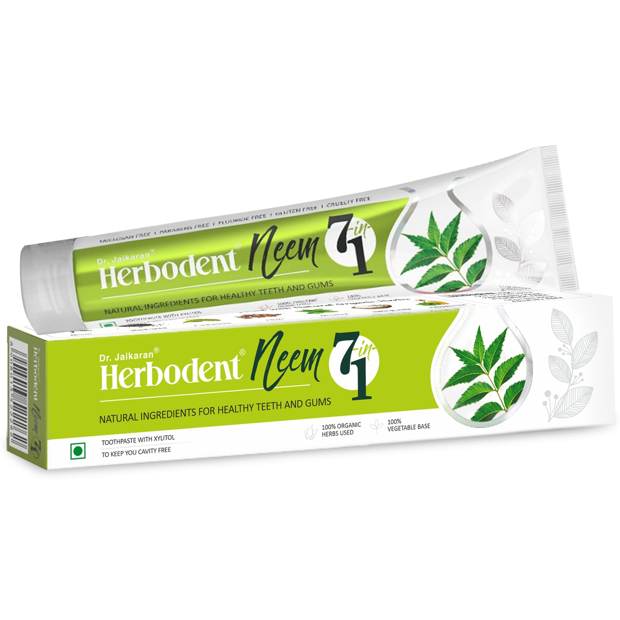 NEEM 7 in 1 Toothpaste-6.53Oz Pack of 1 | Organic Herbs-Neem, Black Seed & Xylitol for Anti Cavity, Cardamom & Mint for Freshness, Baking Soda for Great Cleaning-No Fluoride & No Paraben