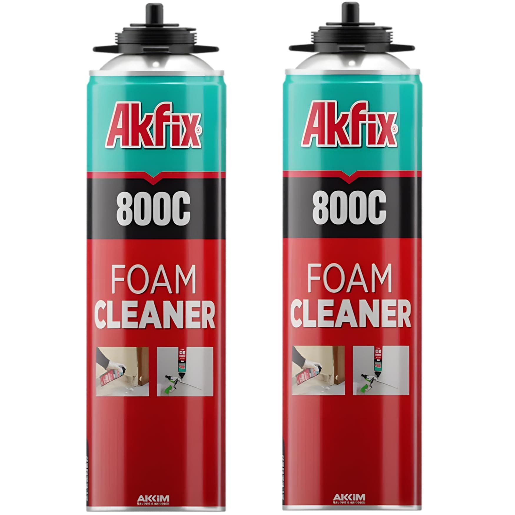 Akfix 800C Gun Cleaner (2x12.3 oz.) – Solvent-Based Spray for Removing Uncured Polyurethane Foam, Cleans Valves & Adapters, Prevents Clogging, Maintains Tool Performance | 12.3 oz. 2 Pack