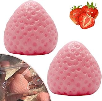 Handmade Big Taba Squishy Strawberry, Cute Strawberry Squeeze Toys, Strawberry Squishies Fidget Toys, Novelty Things Suitable for Adults Relaxation (2xPink)