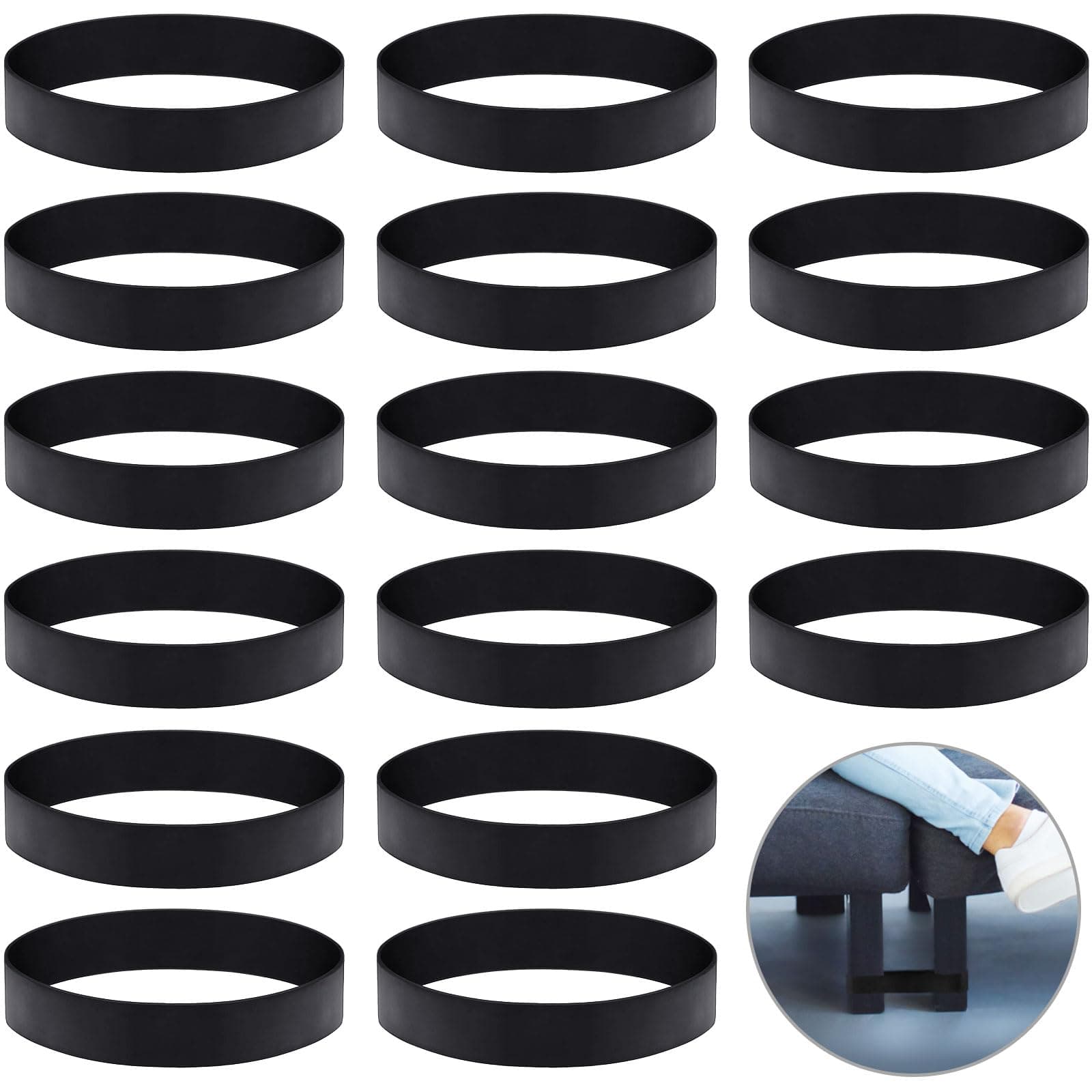 Outus 8 Pcs Sectional Couch Connectors Small Sofa Couch Straps Rubber Bands for Sliding Sofa (Black)
