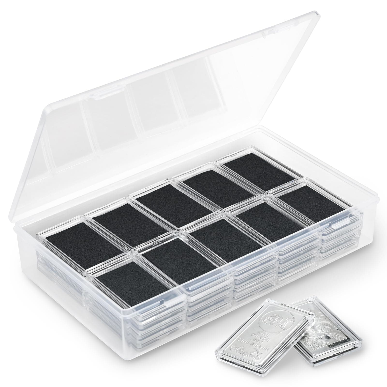 1 Oz Silver Bar Holder, 20 Pcs Silver Bar Capsule Storage Bar Capsule Container for 1 Ounce Silver Bar