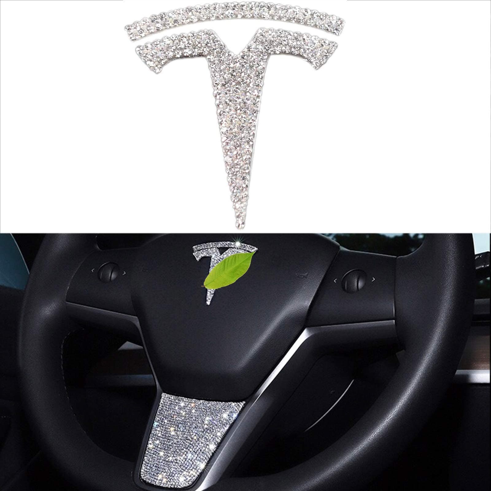 Back Packers Steering Wheel Cover Diamond Microfiber Leather Steering Car Wheel Covers Universal Size with Crystal Bling Bling Rhinestones for Girls