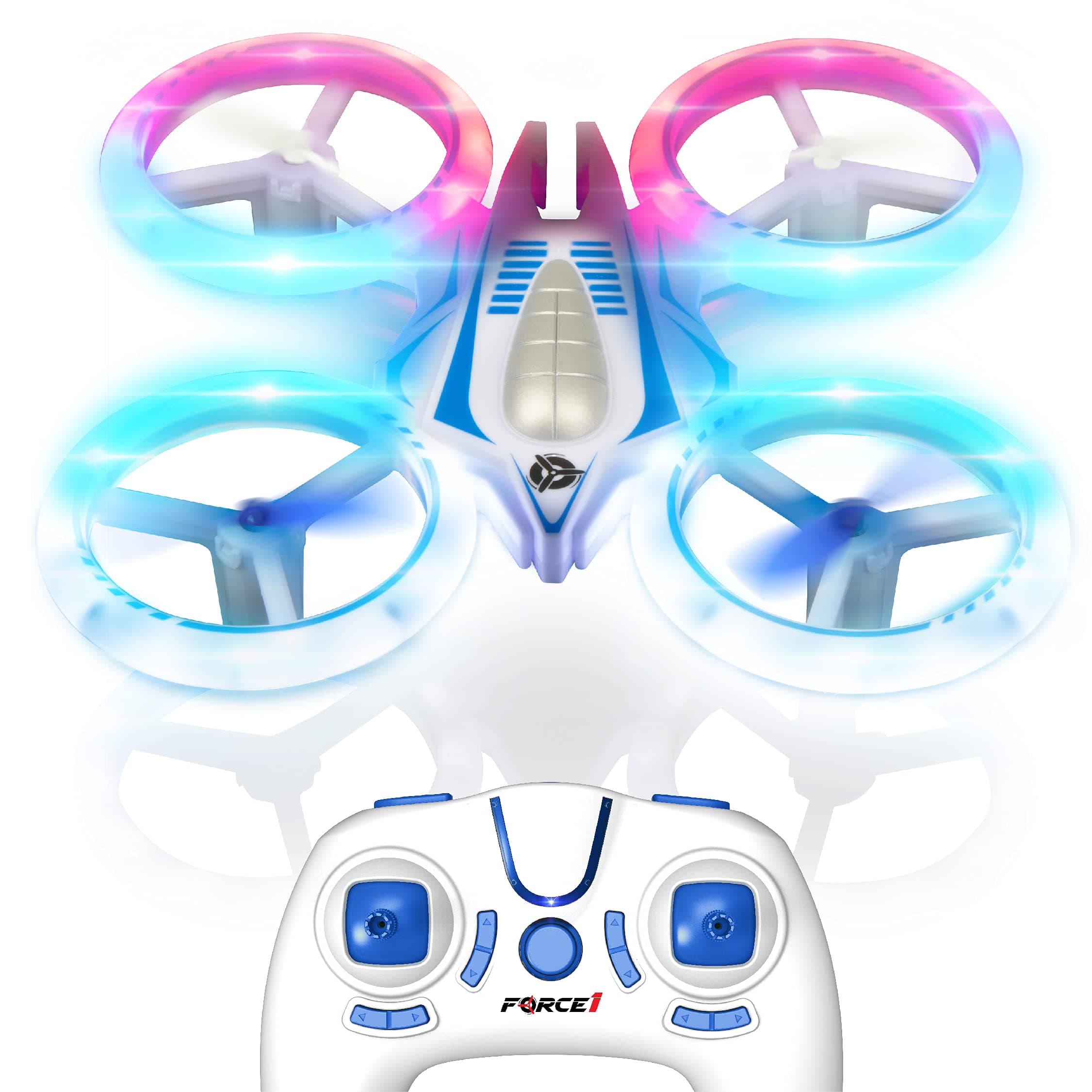Force1 Ufo 4000 Mini Drone For Kids - Led Remote Control Drone, Small Rc Quadcopter For Beginners With Leds, 4-Channel Remote Control, 2 Speeds, And 2 Drone Batteries