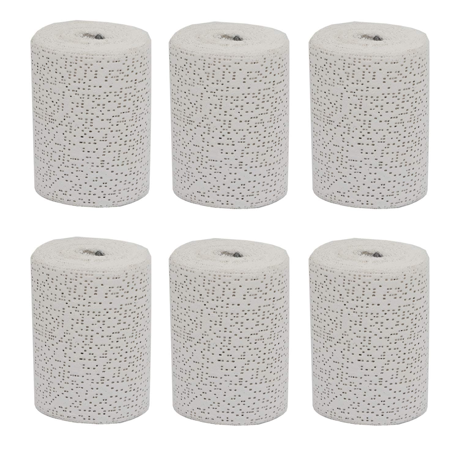 6 Pack White Plaster Cloth Gauze Bandages Rolls for Art Project, Belly Cast, Mask Making, Sculptures, Body Casts, Craft Projects, Scenery Construction - Each Roll 4 inch x 15 feet (Total 90ft Long)
