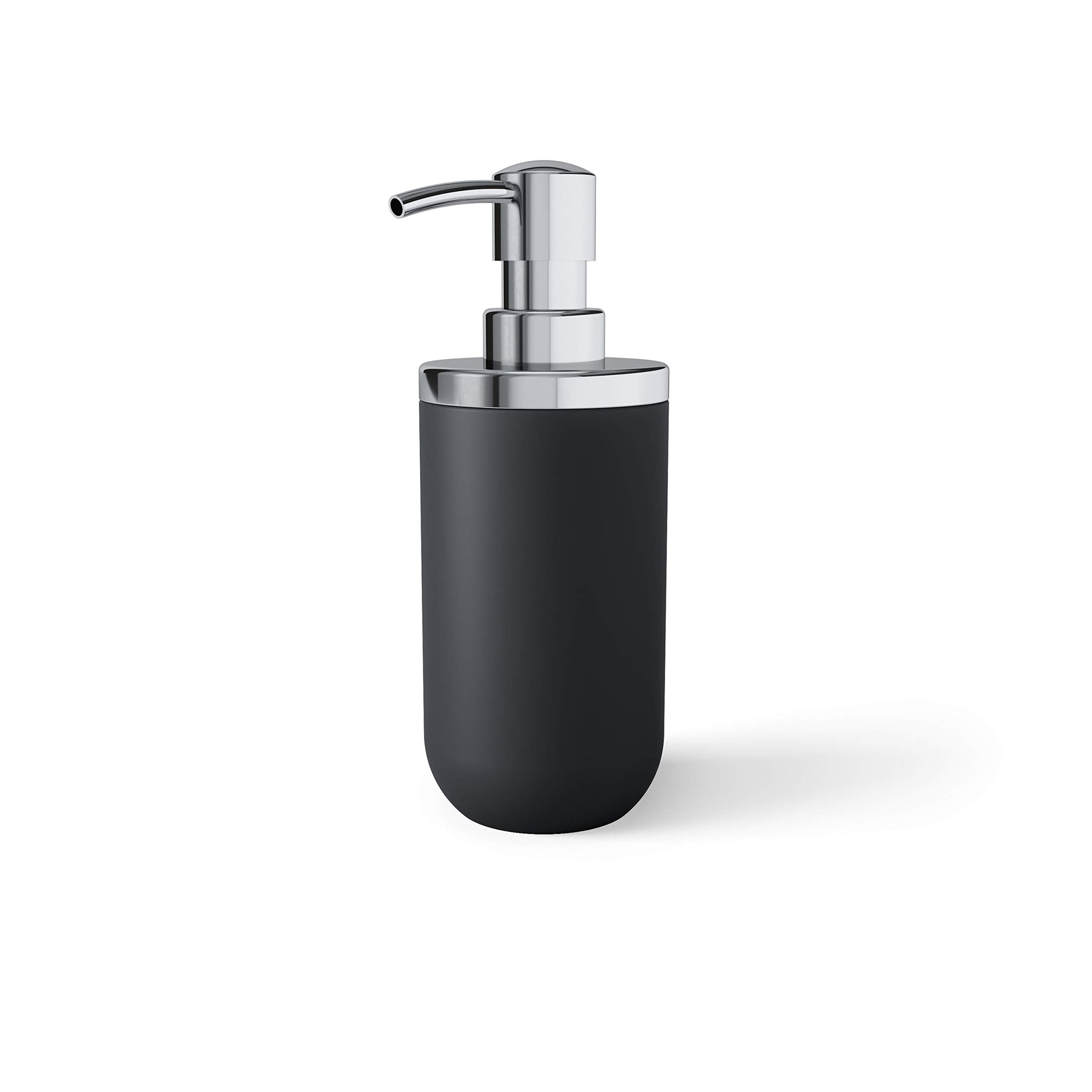 Junip Hand Soap Dispenser-Modern Refillable Pump for Bathroom, Black, S