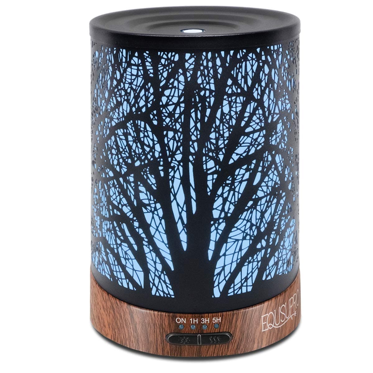 Essential Oil Diffuser 250 ML Capacity Ultrasonic Cool Mist Metal Aromatherapy Diffuser with Waterless Auto Shut-Off Protection 7 LED Changing Colors for Home Office SPA (Tree)