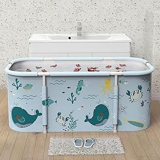 Portable Foldable Bathtub,Foldable Soaking Bathtub for Adults, Freestanding Bathtubs, Hot Bath Tub, Ice Bath, Family Bathroom SPA Tub