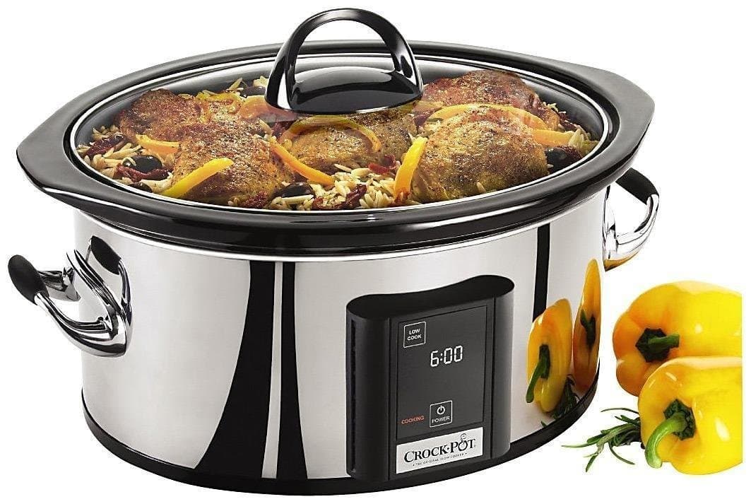 Crock-Pot 6.5-Quart, Programmable Touchscreen Slow Cooker, Silver, SCVT650-PS