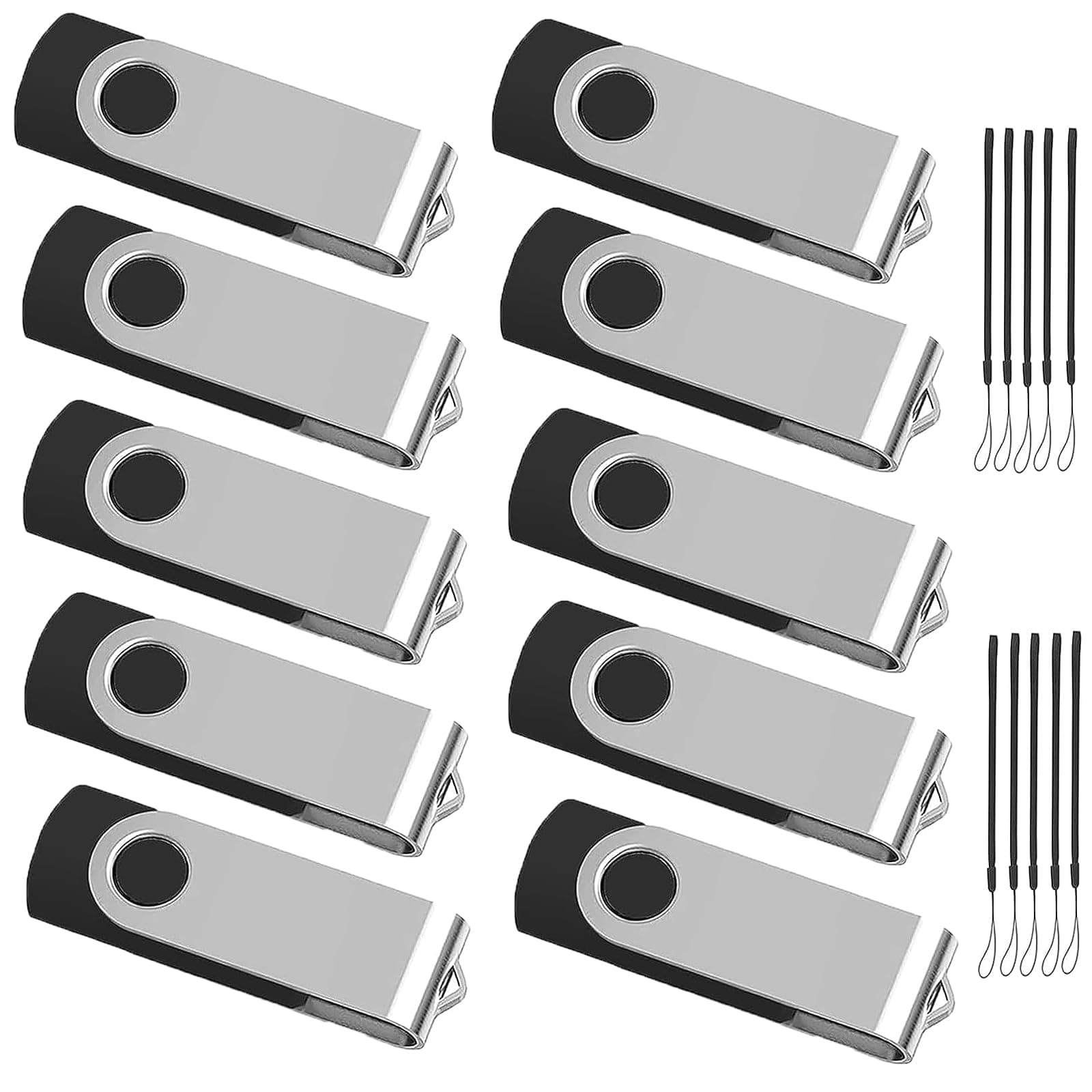 ABLAZE 10 Pack Flash Drive 128MB USB (Not 128GB), USB 2.0 Thumb Drives Bulk Flash Drive Pack 128MB Pendrive USB Memory Stick Zip Drive USB Sticks 10 Pack (128MB,10 Pack Black)