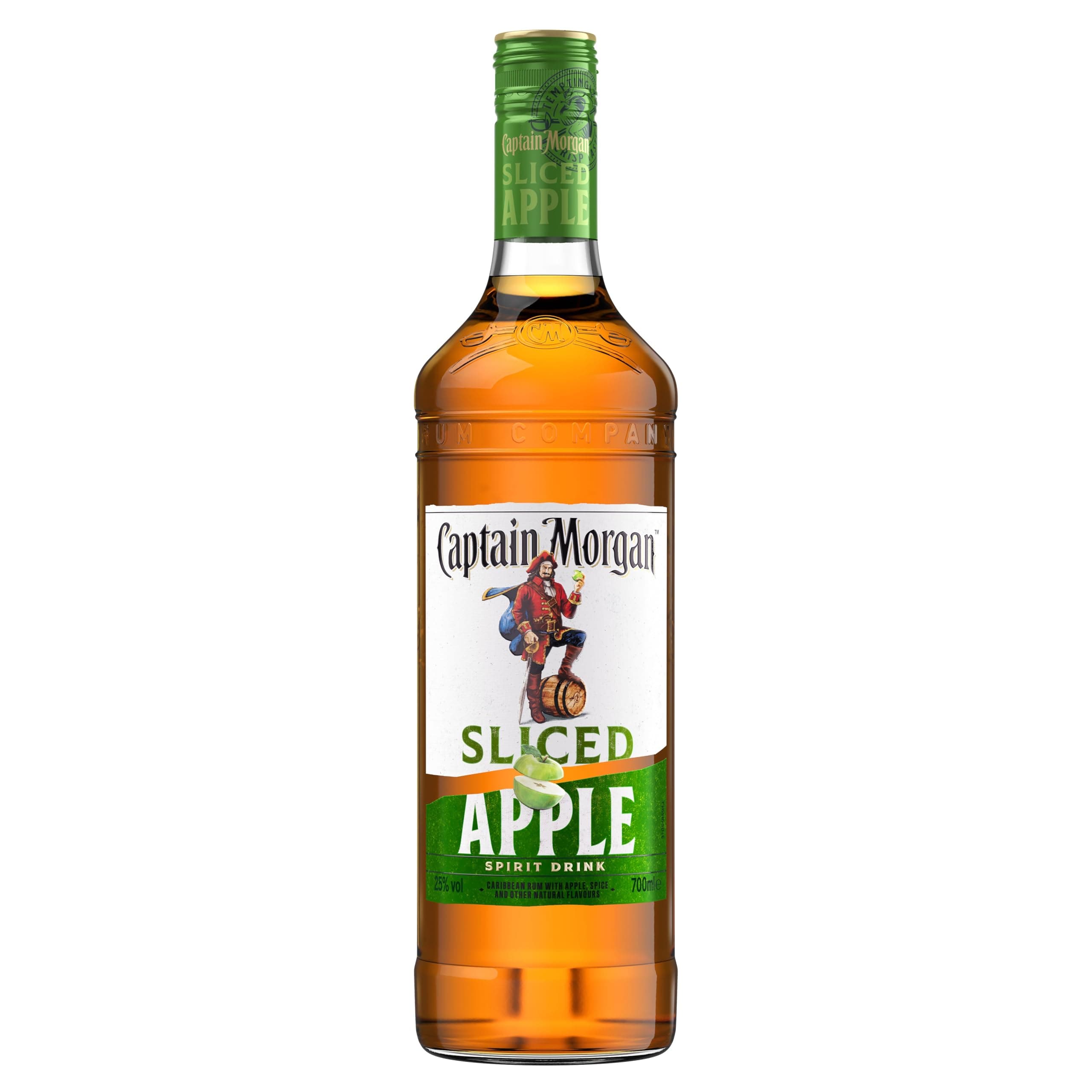 Captain Morgan Sliced Apple | 25% vol | 70cl | Rum Based Spirit Drink with Notes of Apple & Ginger & Captain Morgan Original Spiced Gold | for Drinks or a Spiced Rum Cocktail