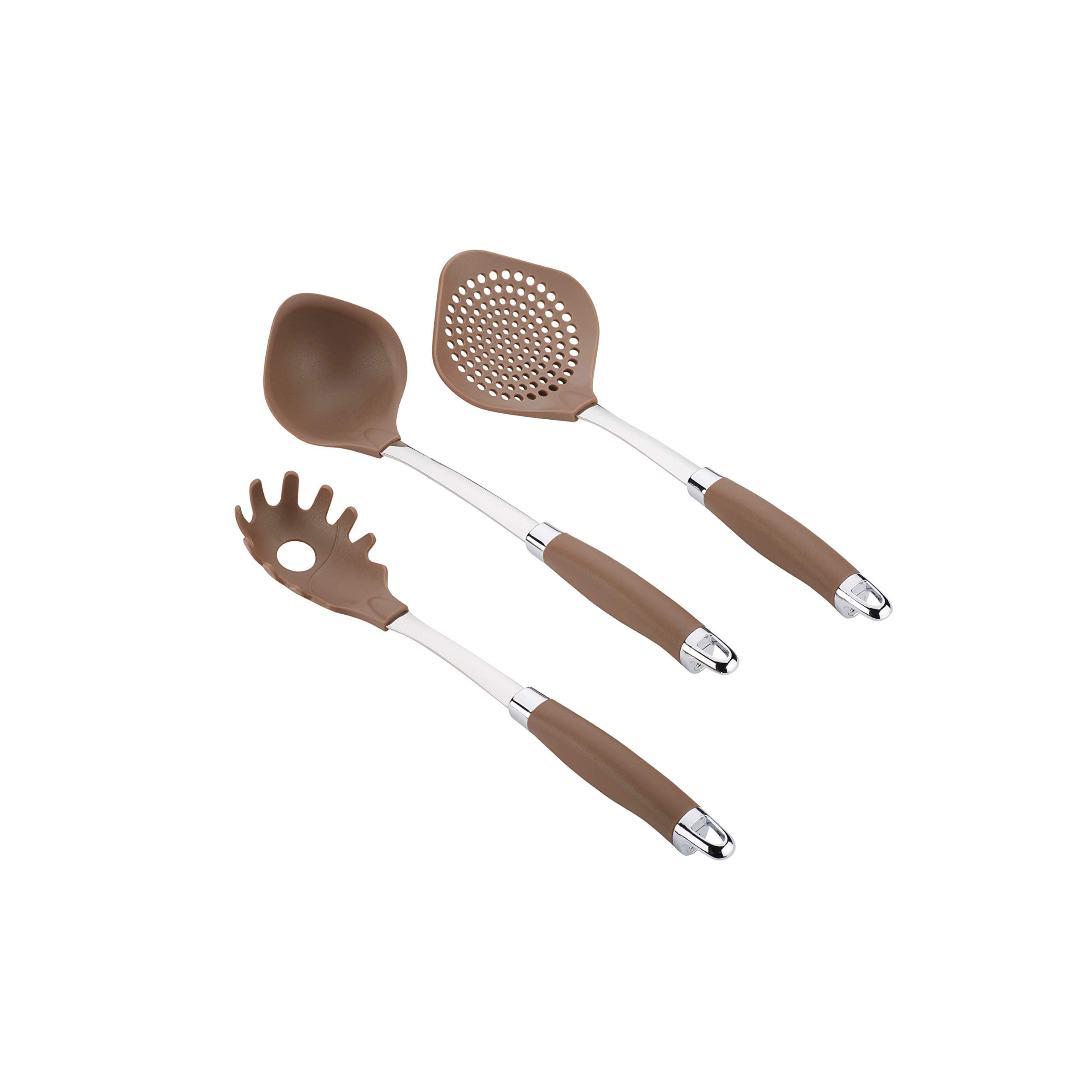 Gadgets Utensil Kitchen Pasta Cooking Tools Set, 3 Piece, Bronze Brown