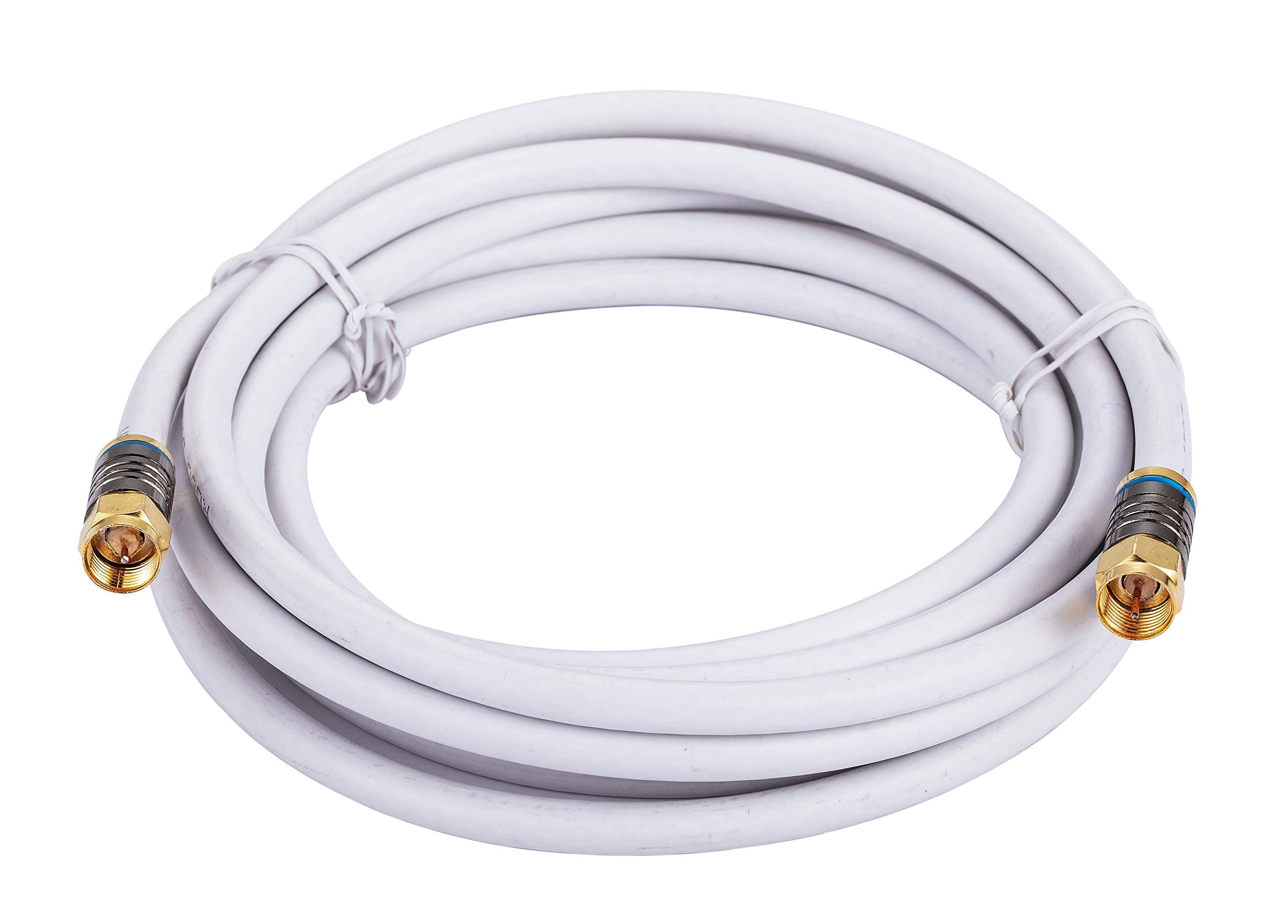 Cables Direct Online 3M White RG6 Coax Cable Dual Shield Outdoor/Indoor Coaxial BNC Extension Wire For Satellite Dish Cable TV Antenna