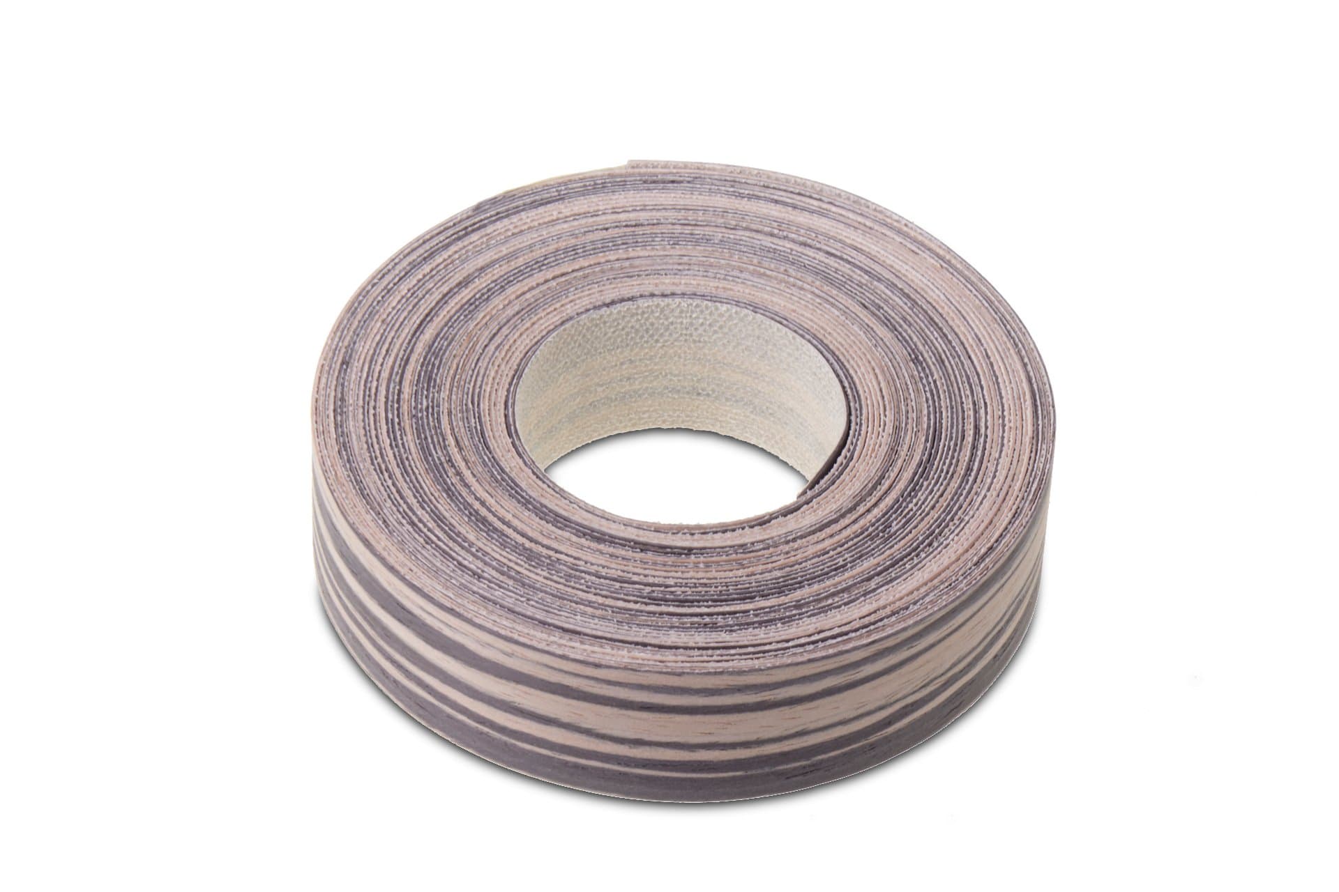 22mm Striped Macassar Ebony Veneer Edging - 7.5m Roll - Pre-Glued Iron-On Real Wood Edging Tape for Easy DIY Application