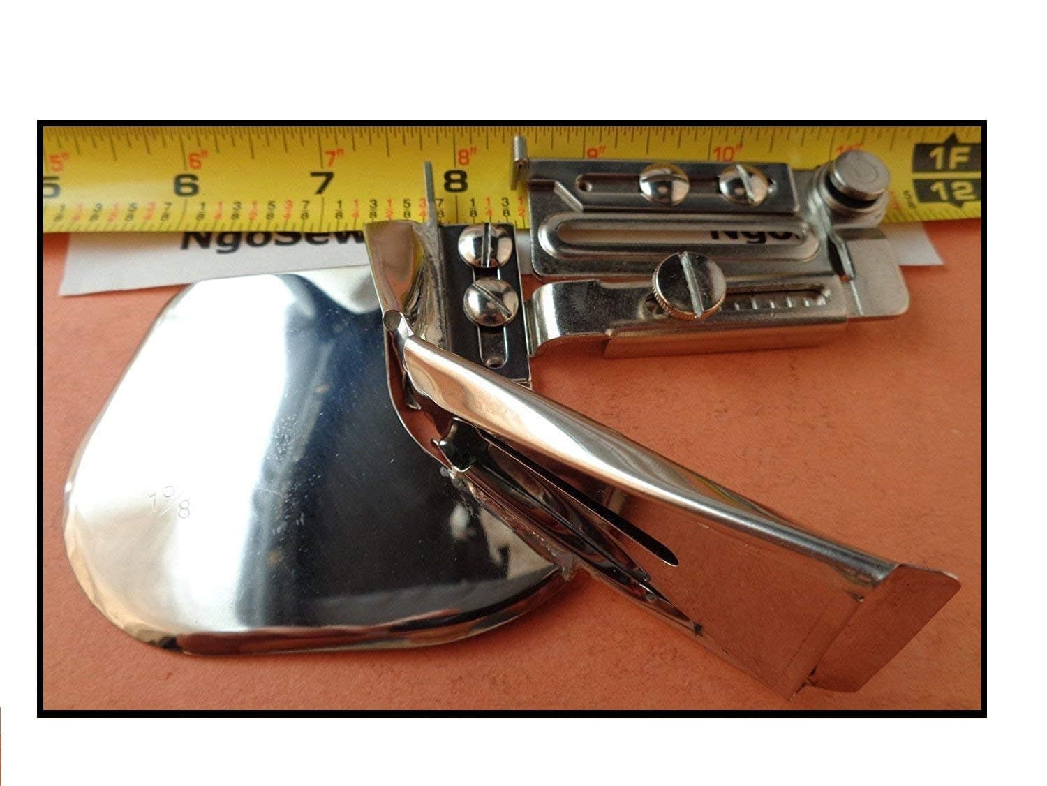 TOP Bottom Double FOLD BIAS Tape Binder Sewing Machine Attachment for Unfolded bias Tape fits Flat Bed Sewing Machines (Tape Size 2")