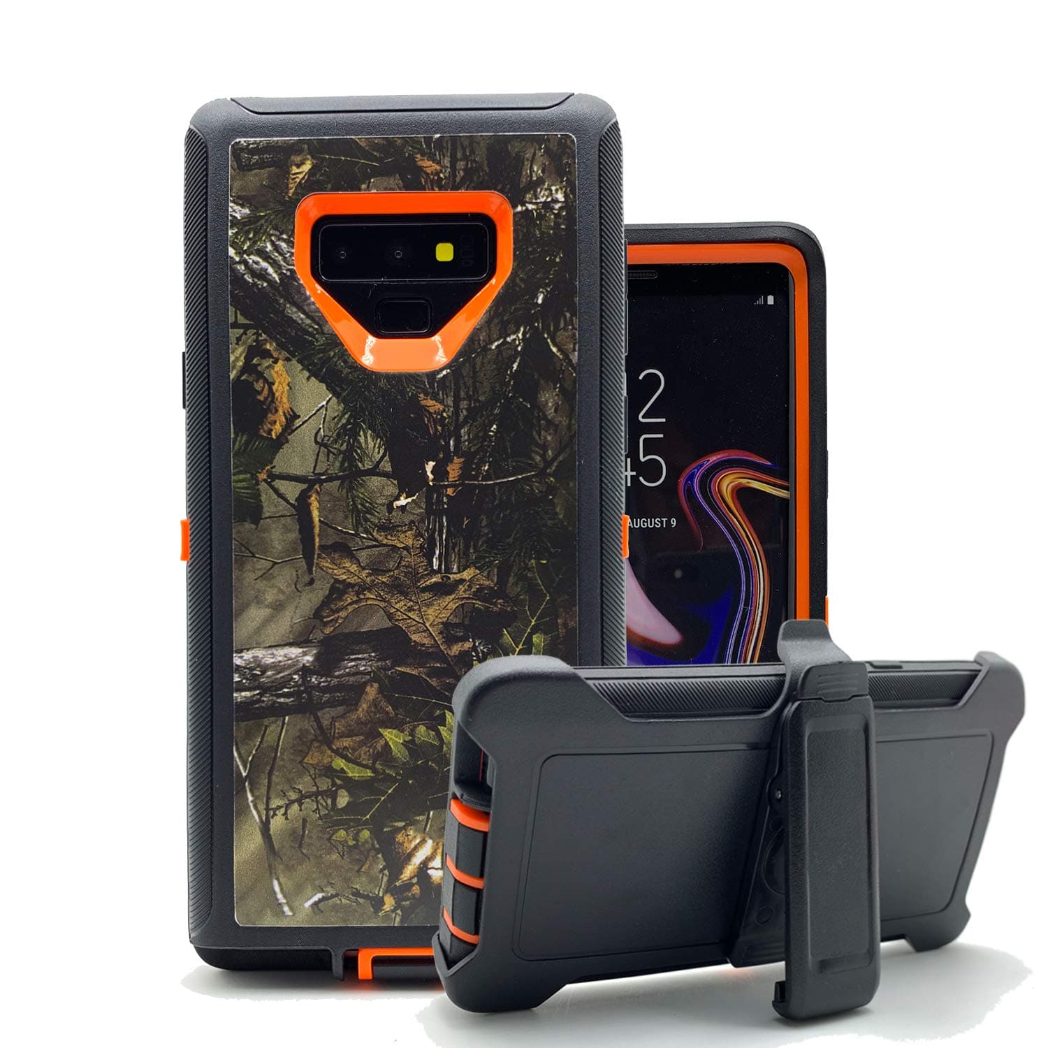 Galaxy Note 9 Cases, Harsel Heavy Duty Defender Camouflage High Impact Resistant Shockproof Rugged Military Grade Durable Protective Case Cover with Belt Clip for Samsung Galaxy Note 9 (Forest Orange)