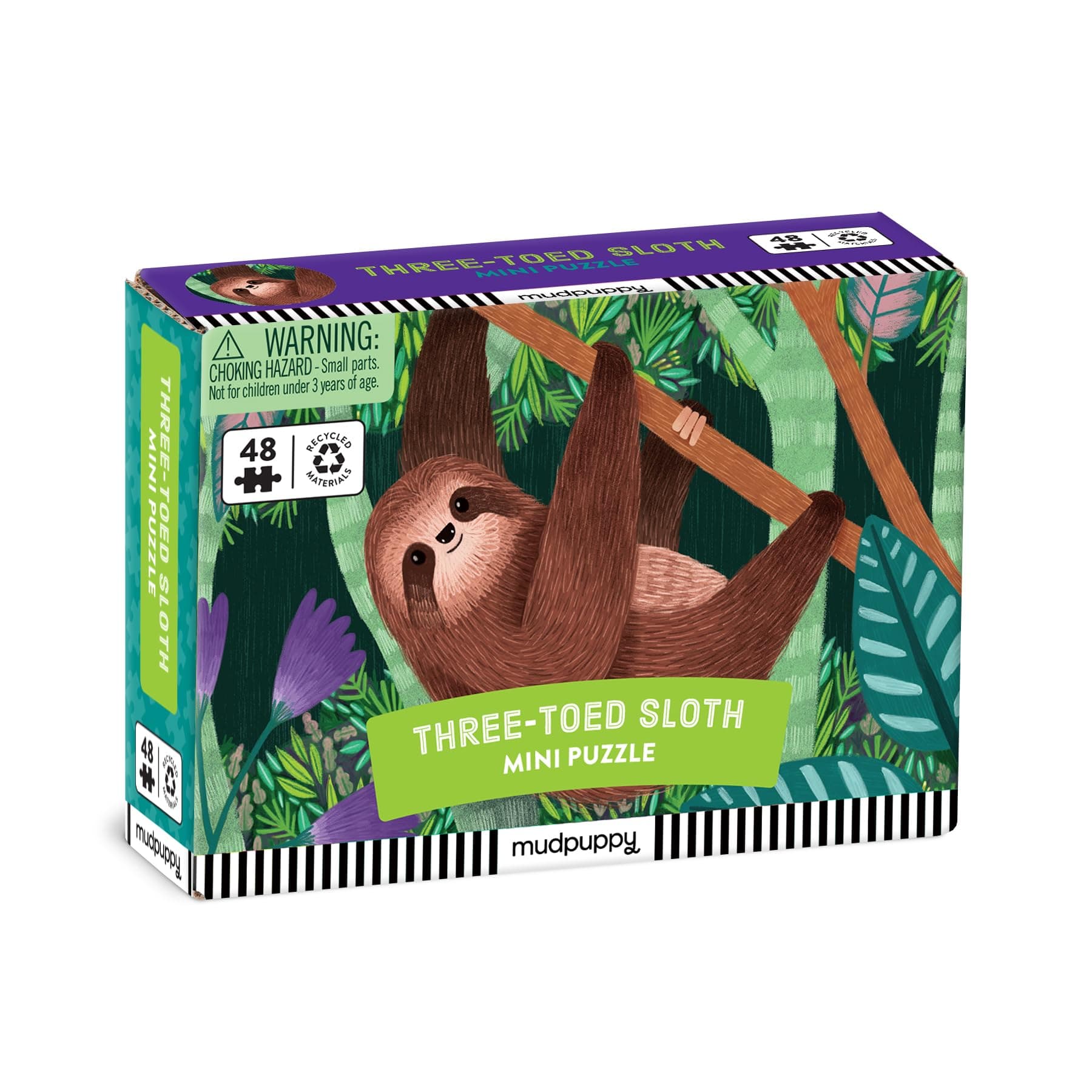 MudPuppy Three-Toed Sloth 48 Piece Mini Puzzle