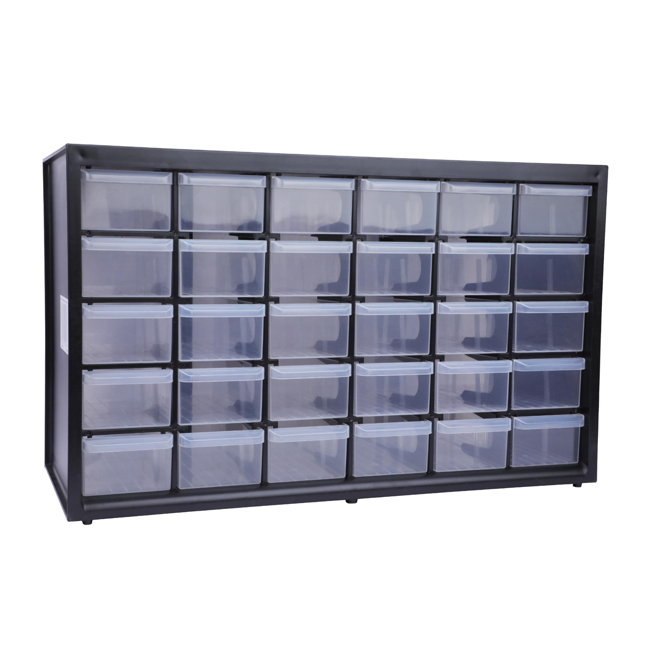 1-93-980 30-Compartment Heavy-Duty Portable Plastic Stackable Storage Box for Easy & Convenient Storage, Removable Cups, Multi-Purpose Use, Dimensions: 36.5x15.5x22.5cm, 1 Year Warranty