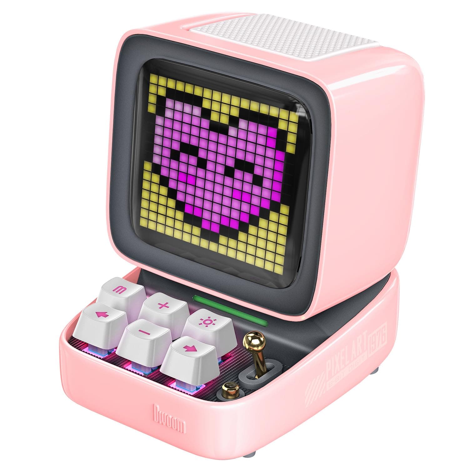 ACDIVDITPNK Divoom Ditoo Pixel Art Portable Bluetooth Speaker with App Controlled 16X16 LED Front Panel Pink - Pink (Pack of1)
