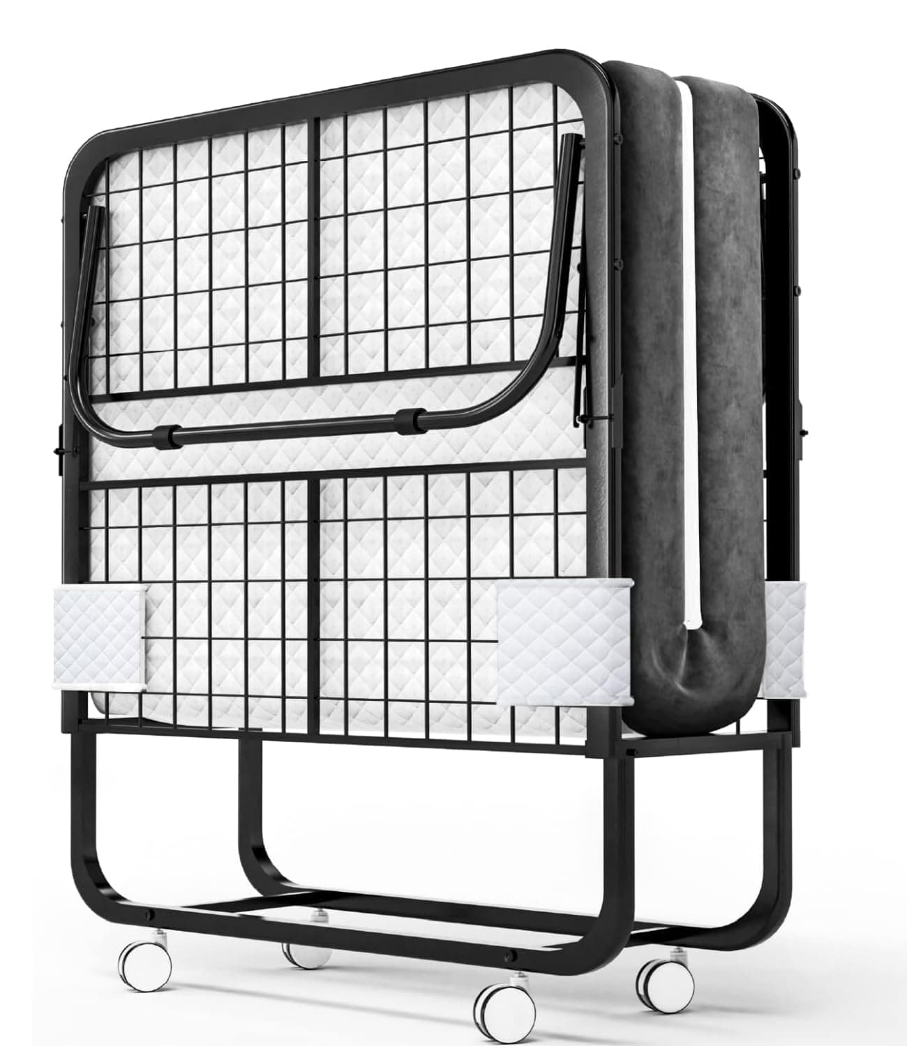 – SKY-TOUCH Folding Bed 190 * 80cm with Memory Foam Mattress, Portable Foldable Beds Strong Sturdy Frame, Rollaway Beds for Home and Office