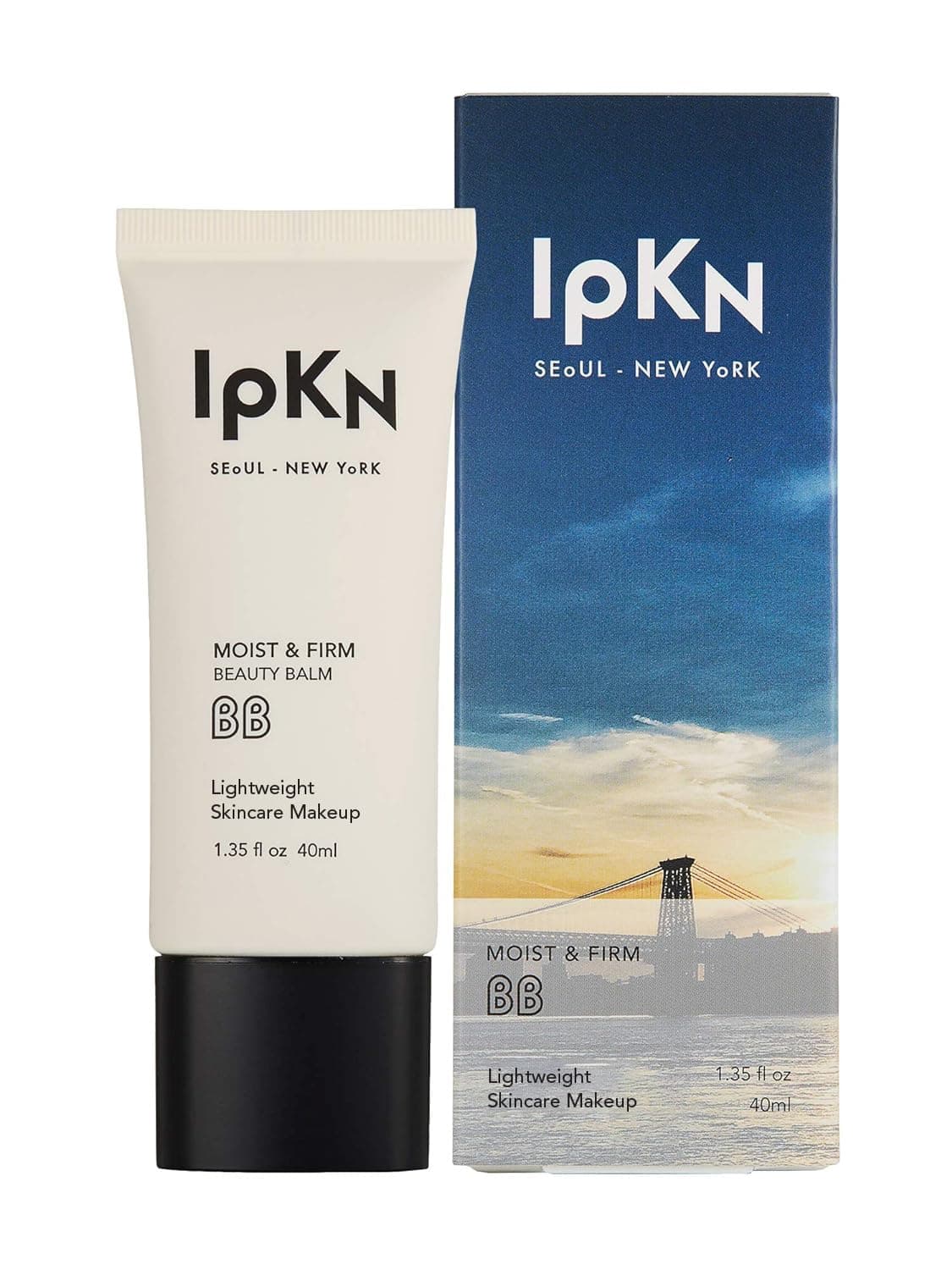 IPKN Moist & Firm BB Cream Light/Medium 40ml(1.35 fl.oz.) | Moisturizing, Buildable Coverage, Lightweight Foundation for All Skin Types, Flawless Natural Finish