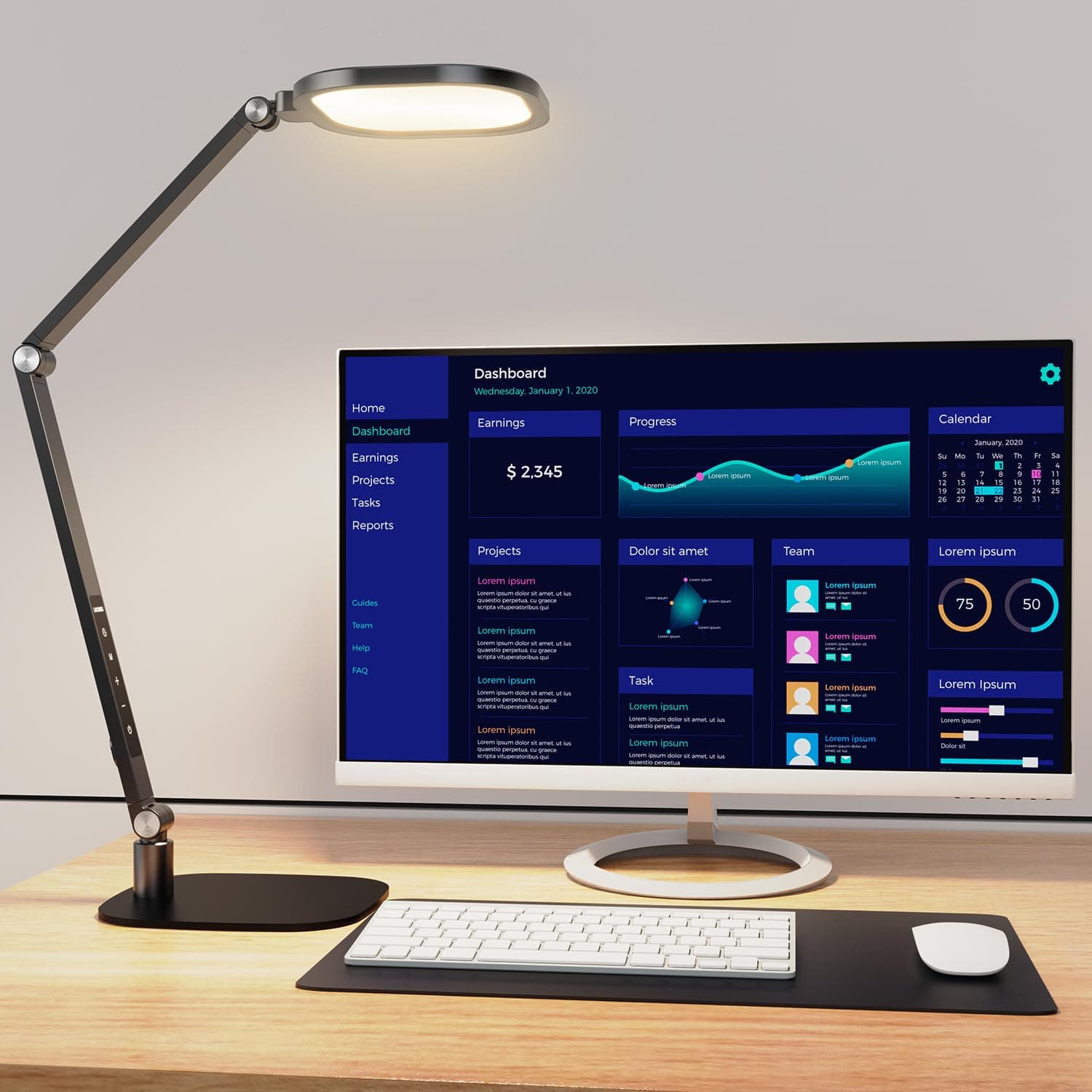 LED Desk Lamp for Home Office, Professional Eye-Caring Diffused Desk Light, 3 Color 10 Brightness Computer Light, Dimmable Office Lamp with Memory & Timer Func, Metal Swing Arm Table Lamp