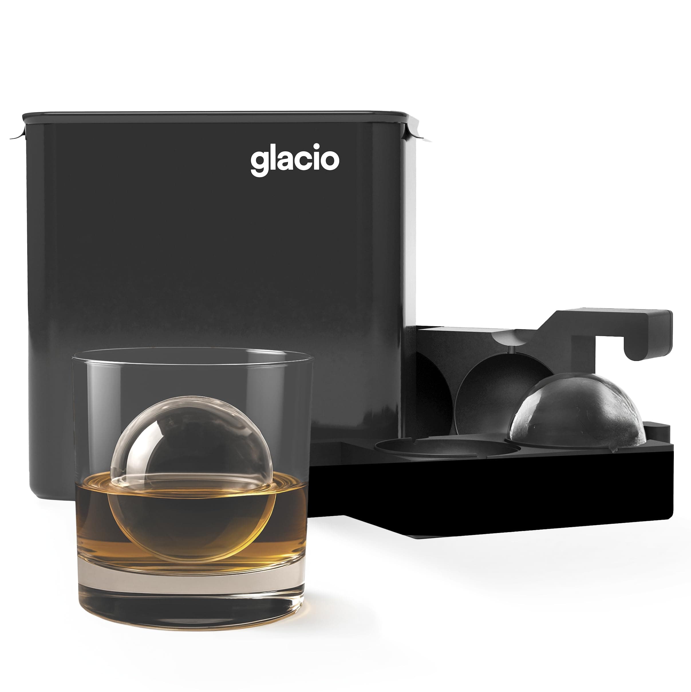 glacio Clear Ice Ball Maker - Crystal Clear 2.4-Inch Ice Spheres - Perfect for Whiskey Enthusiasts and Cocktail Aficionados