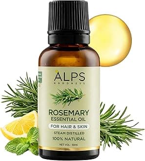 Rosemary Essential Oil for Hair Growth, Skin Care & Aromatherapy | Pure & Natural | Steam Distilled | Nourishes Roots | Enhances Volume & Shine | 1.01 Fl Oz/30ml