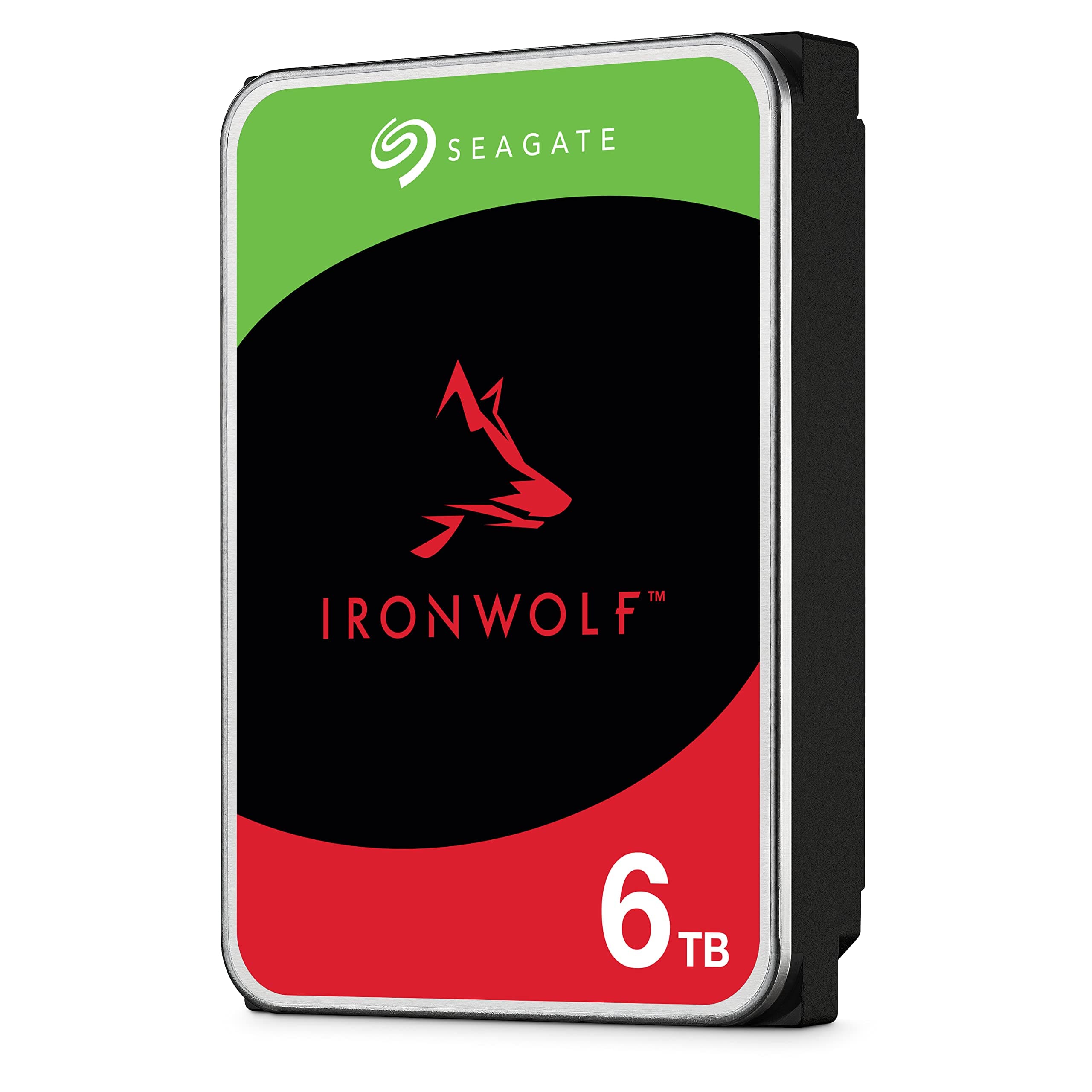 Seagate IronWolf, 6 TB internal Hard Drive, NAS HDD, 3.5 Inch, 5400 U/Min, CMR, 64 MB Cache, SATA 6 GB/s, 3 Years Rescue Service, Modellnr.: ST6000VN006