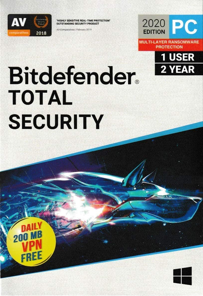 BitDefender Total Security Latest Version with Ransomware Protection (Windows) 1 User 2 Years