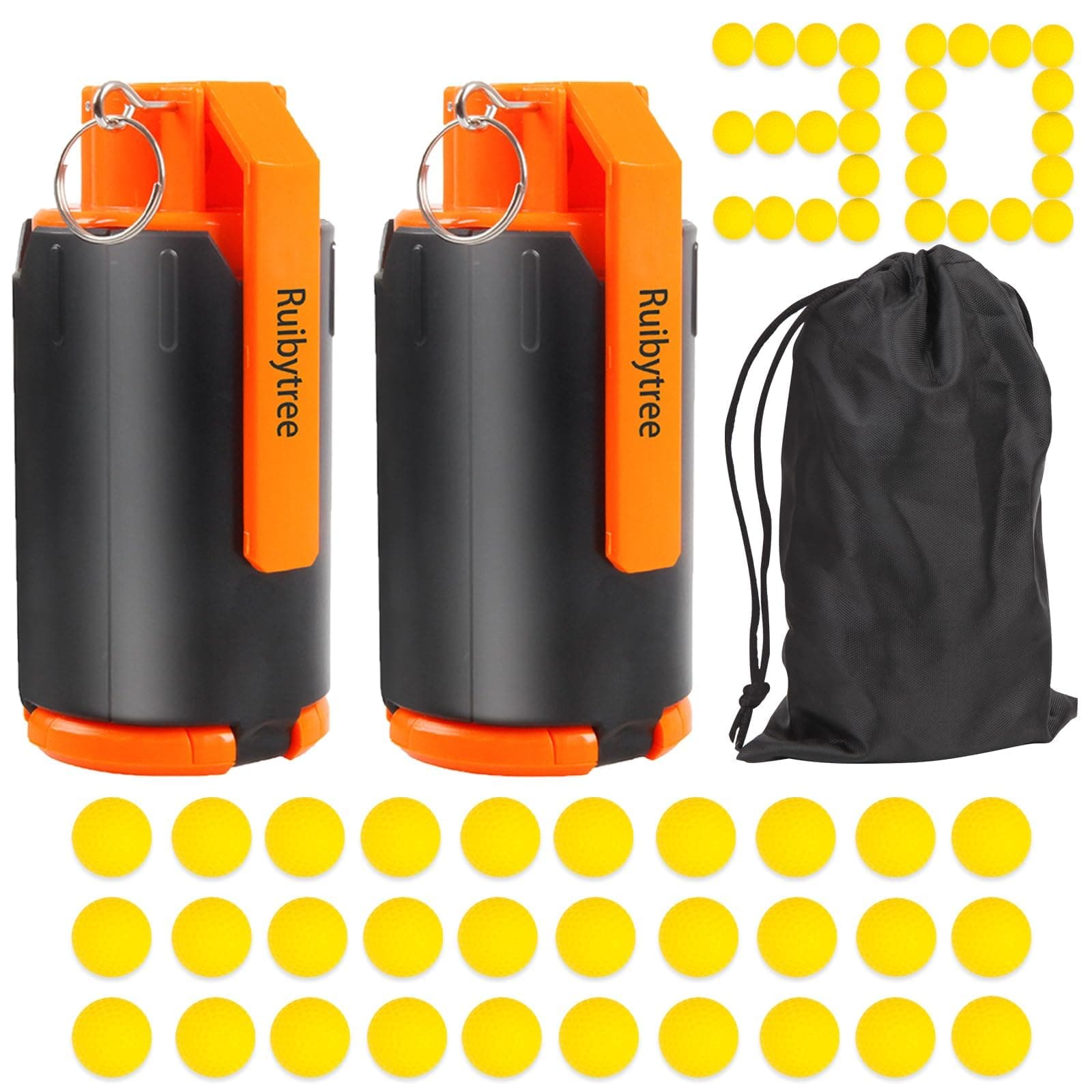 Ruibytree CS Tactical Plastic Toy for Nerf Rival Battle Game, Cs Foam Bullet Ball G Renade (2 Packs)
