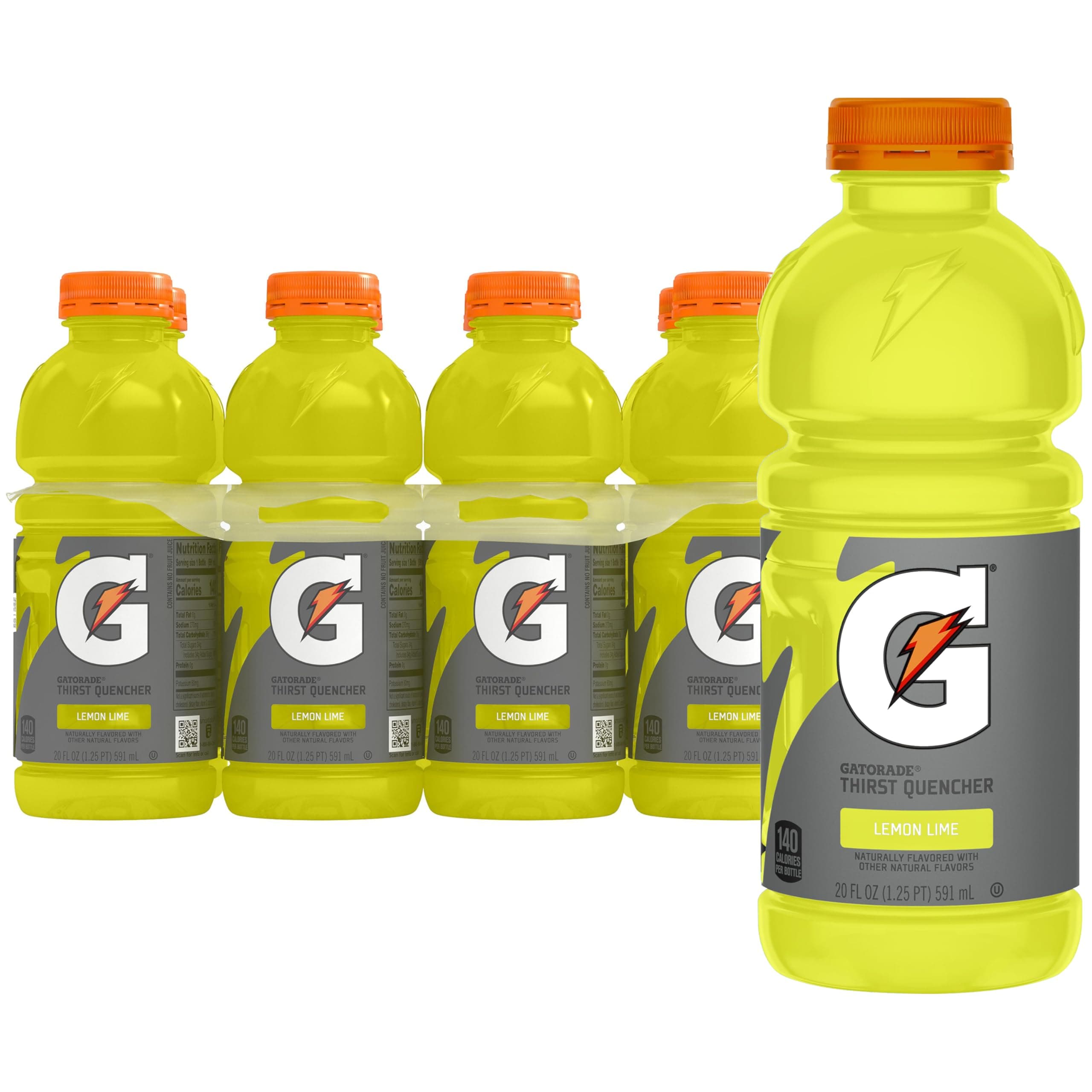 Gatorade Thirst Quencher, Lemon-Lime, 20 Fl Oz (Pack of 8)