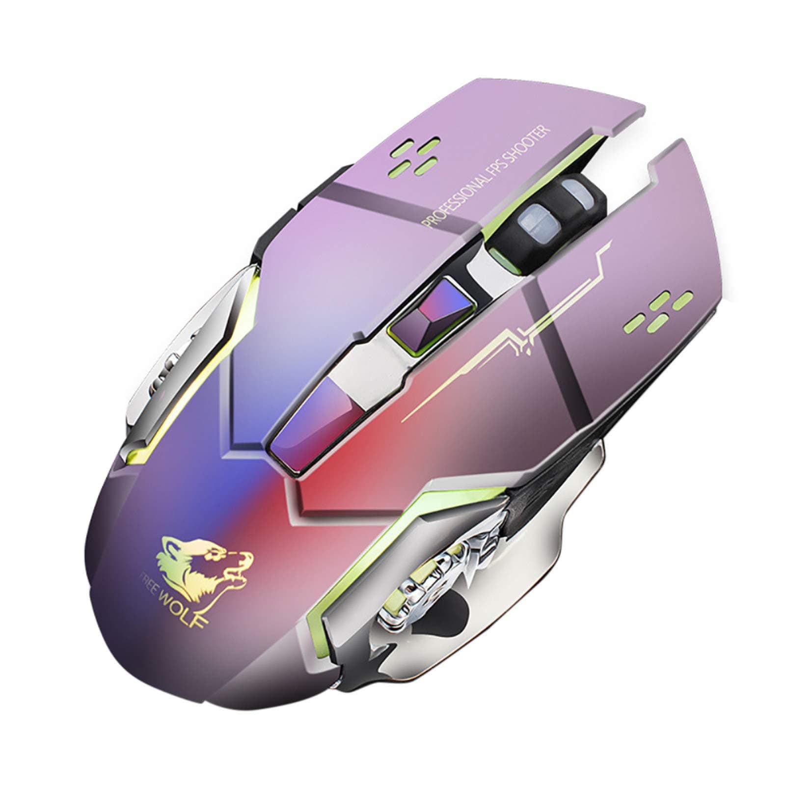 Computer Mouse, Free Wolf X8 Silent 2.4GHz 2400DPI 6 Keys Wireless Optical Gaming Mouse USB Receiver - Gray