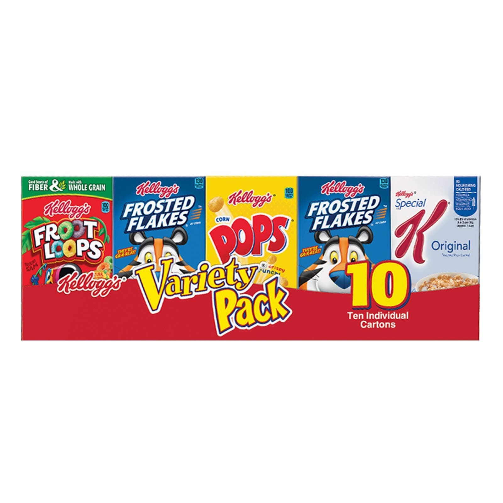Cold Breakfast Cereal, Single Serve, Variety Pack, 10.94oz Tray (10 Boxes)
