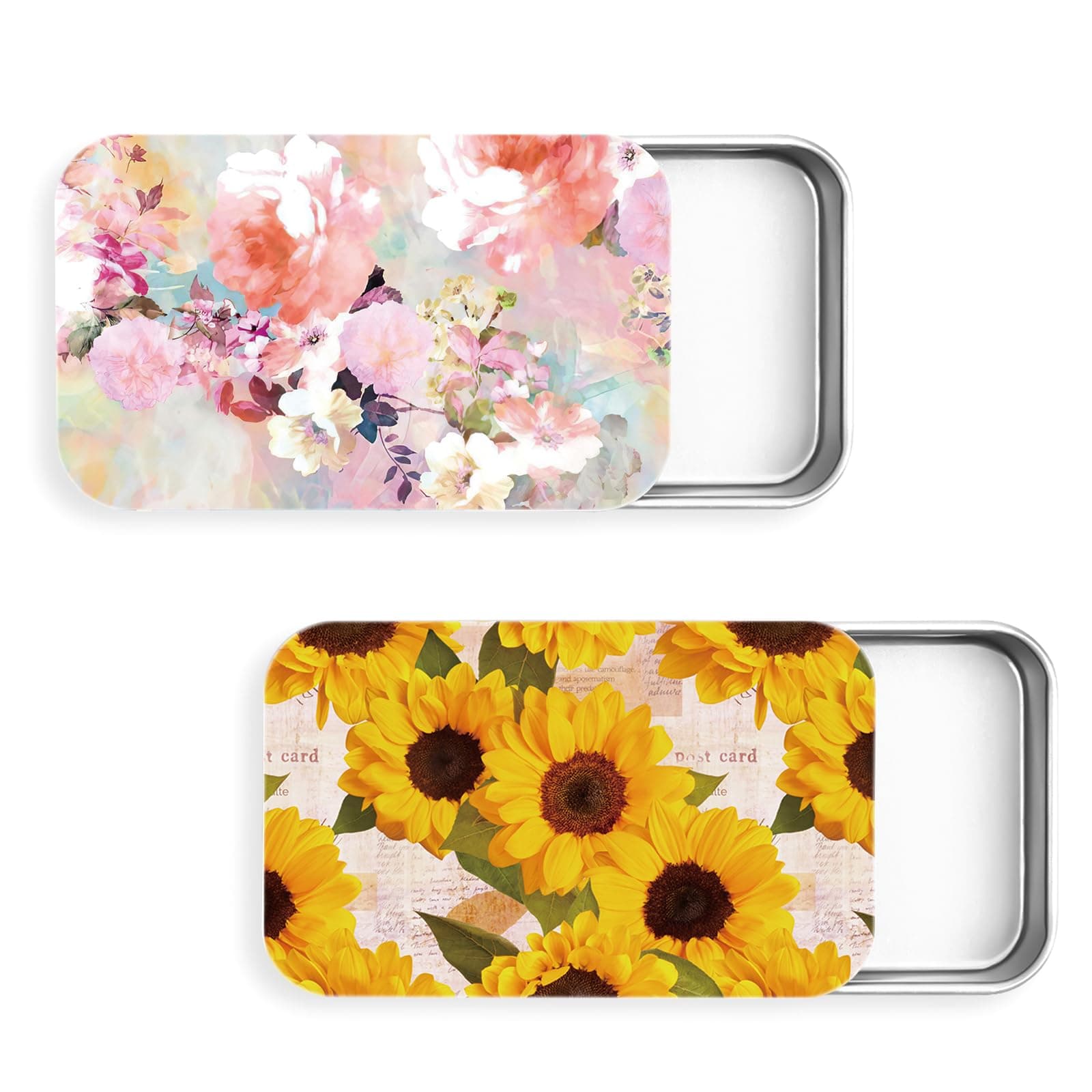 2Pack Travel Floss Picks Case, Refillable Portable Floss Pick Holder and Dispenser, Small Tin Box Containers.