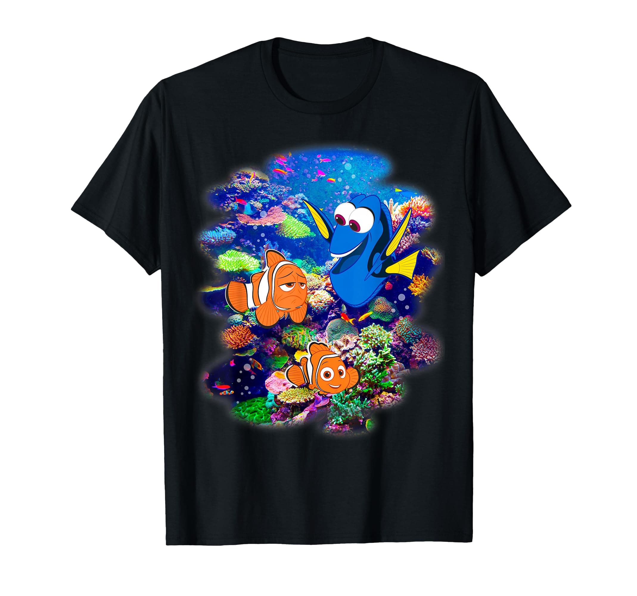 Pixar Finding Dory Marlin & Nemo Rainbow Reef Scene T-Shirt
