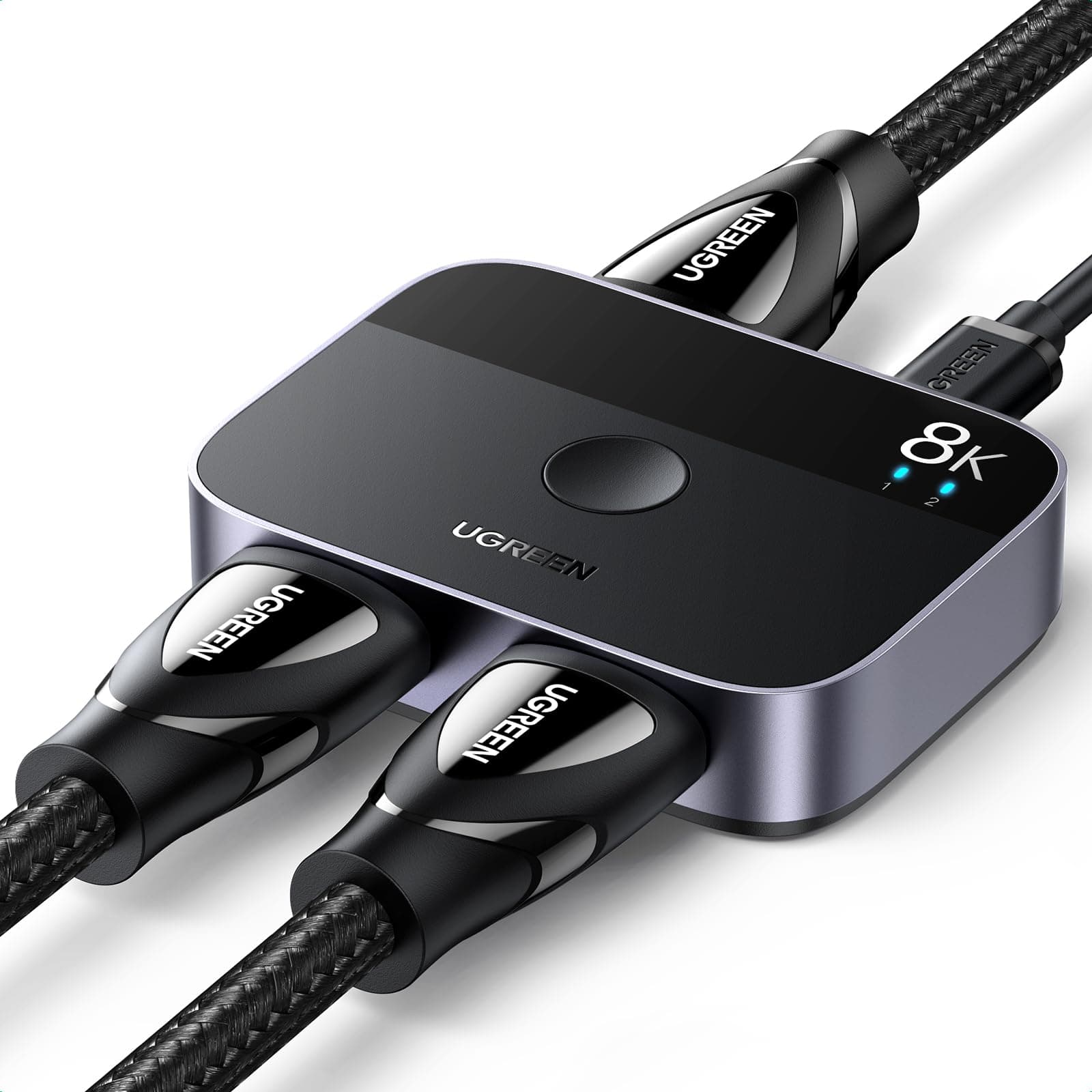 HDMI 2.1 Switch 8K@60Hz Bi-directional Selector, 2 in 1 Out & 1 in 2 Out, 4K@120Hz HDMI Switcher, Support 3D/CEC/HDR/Dolby, Compatible with PS5/PS4 Fire Stick Xbox Apple TV Blu-Ray Player